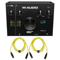M-Audio AIR 192 | 4 2-In/2-Out 24/192 USizeB Audio Interface with Universal 10FT Yellow Sizeure-Fit XLR Cables Package