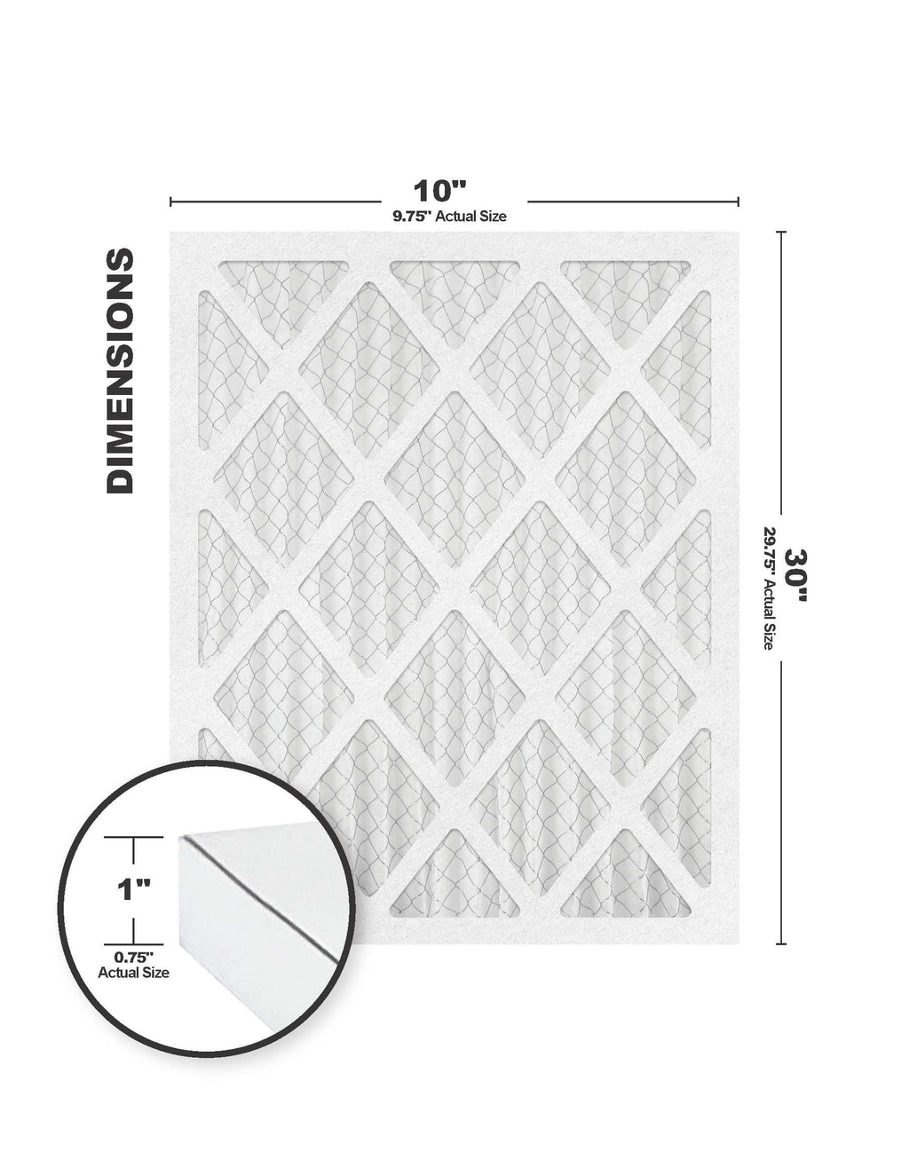 Accumulair Diamond 10x30x1 MERV 13 Air/Furnace Filters (6 pack)