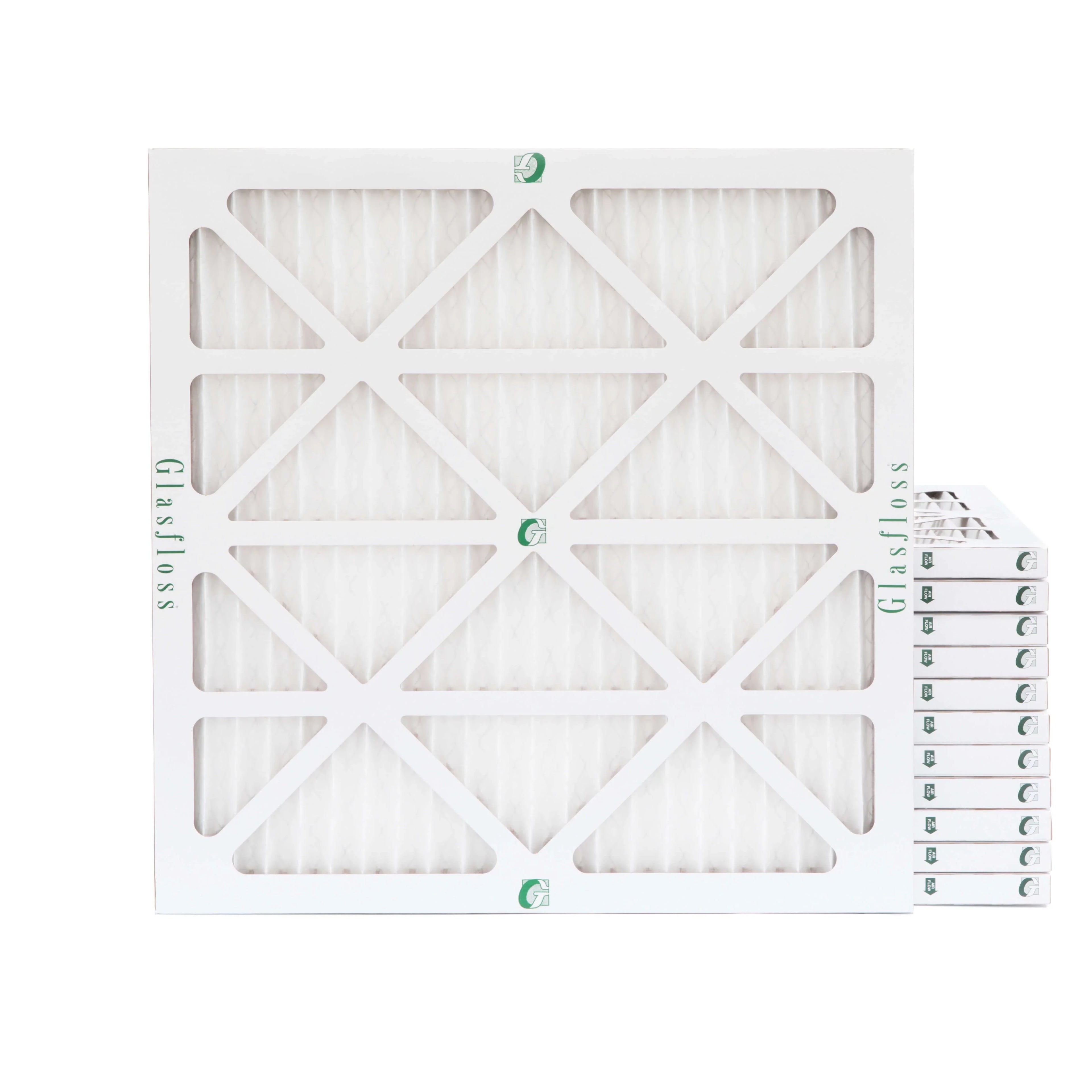 12 Pack of 12x12x1 MERV 10 Pleated Air Filters by Glasfloss. Actual Sizeize: 11-1/2 x 11-1/2 x 7/8