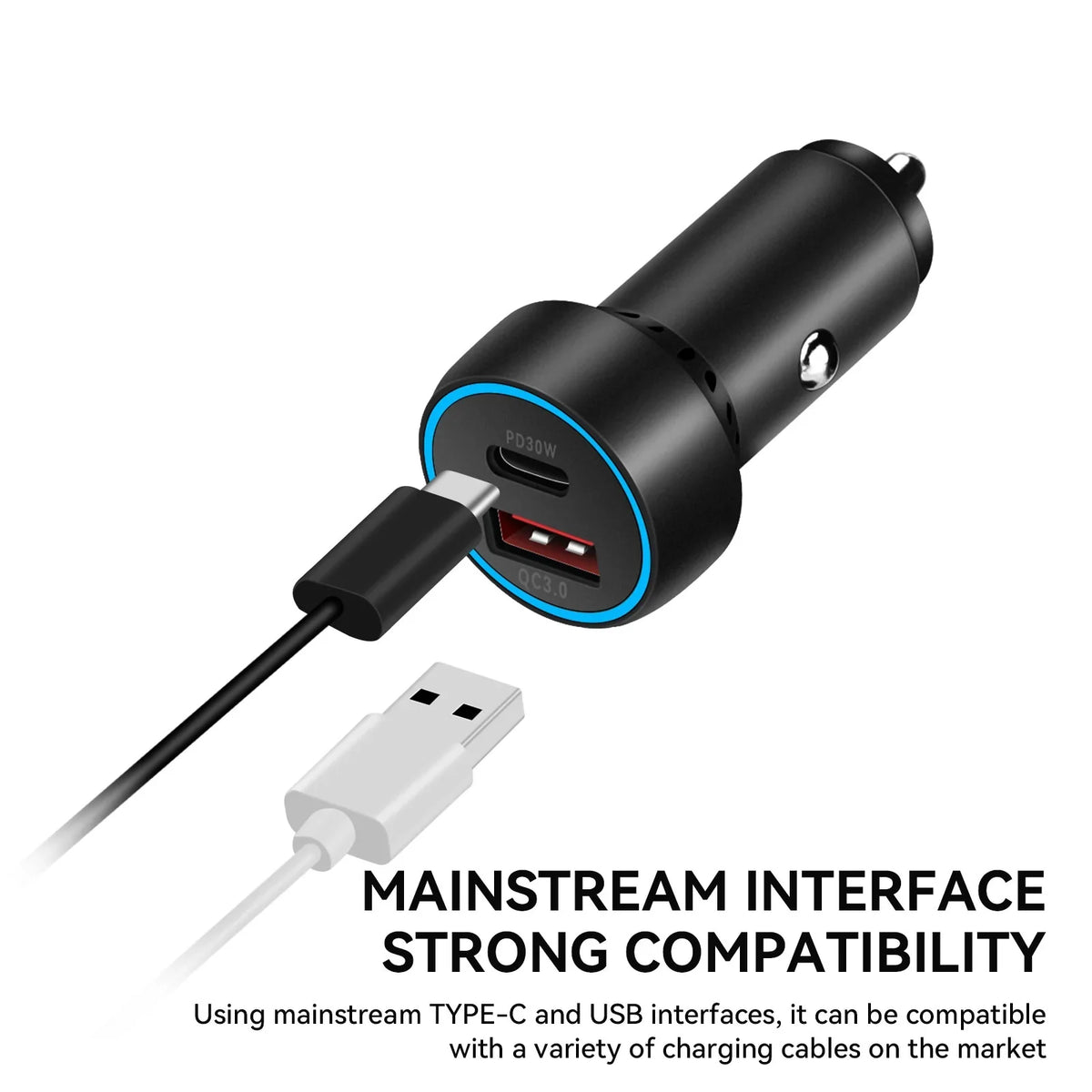 Sizeuper Fast USizeB-C Charging Adapter QC3.0 PD Car Charger for DJI Mini 2/Mini 3 Pro