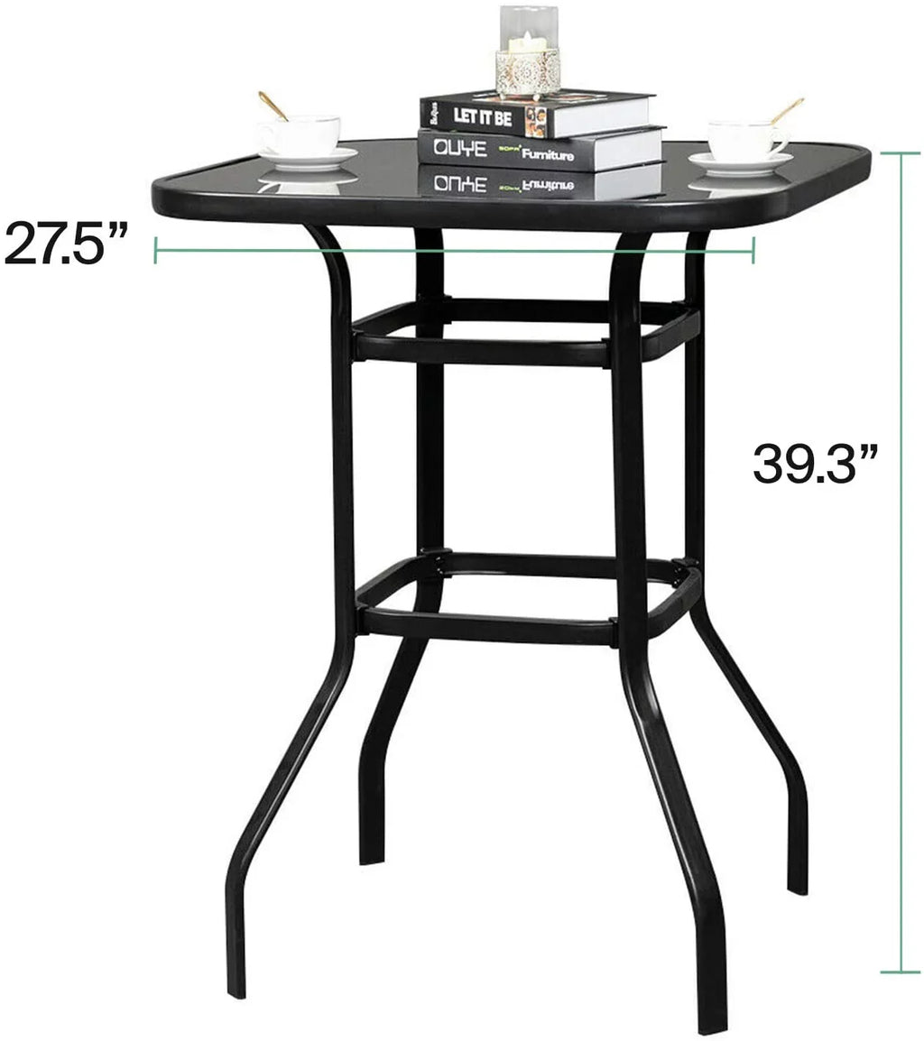 Madison Modern & Water Resistance Glass Bar Table For Poolside Use