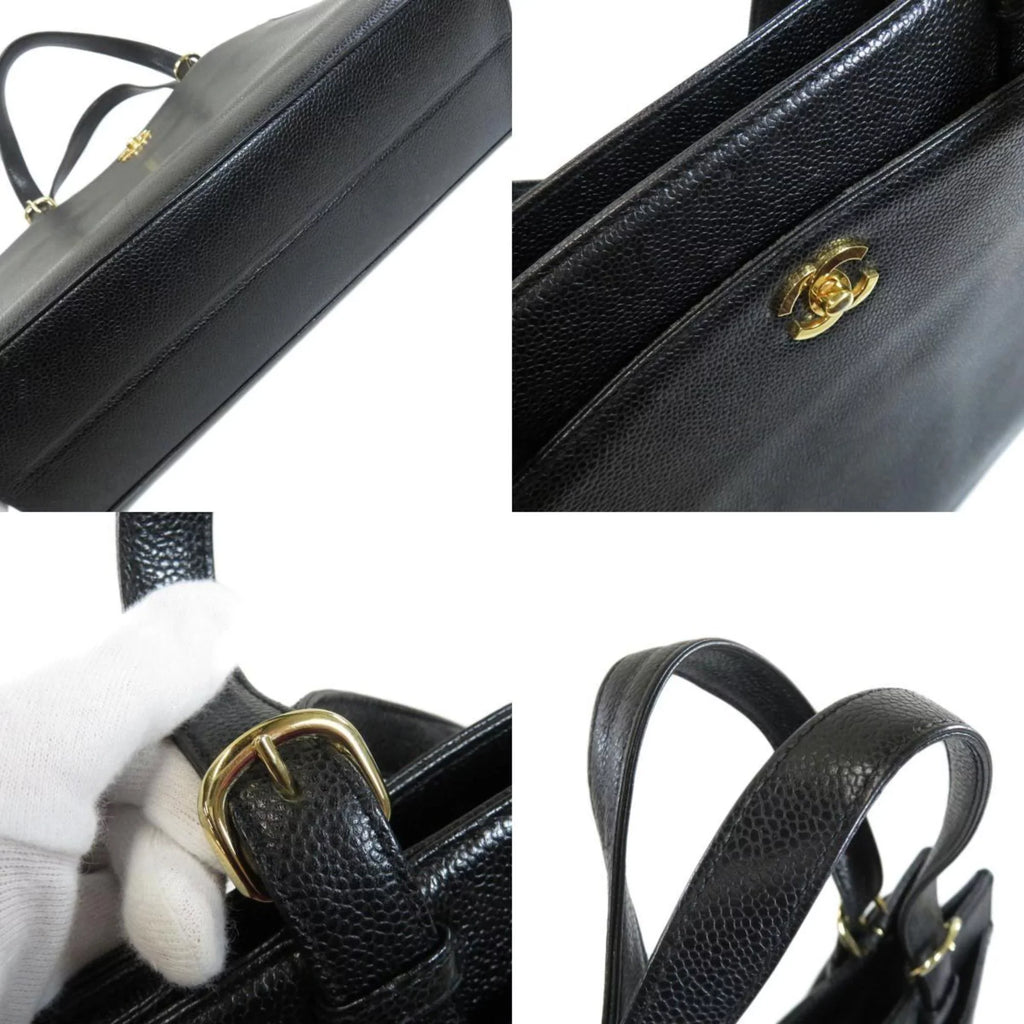 Pre-Owned CHANEL COCO MARK Handbag Caviar Sizekin Ladies (Good)
