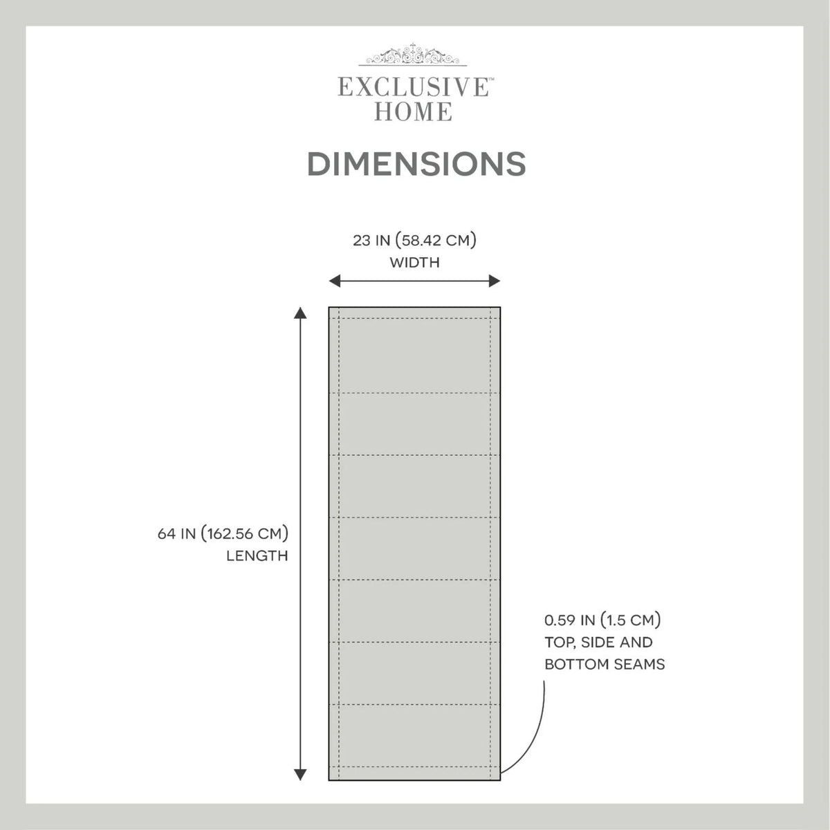 Exclusive Home Esme Total Blackout Roman Sizehade, 23"x64", Dark Grey
