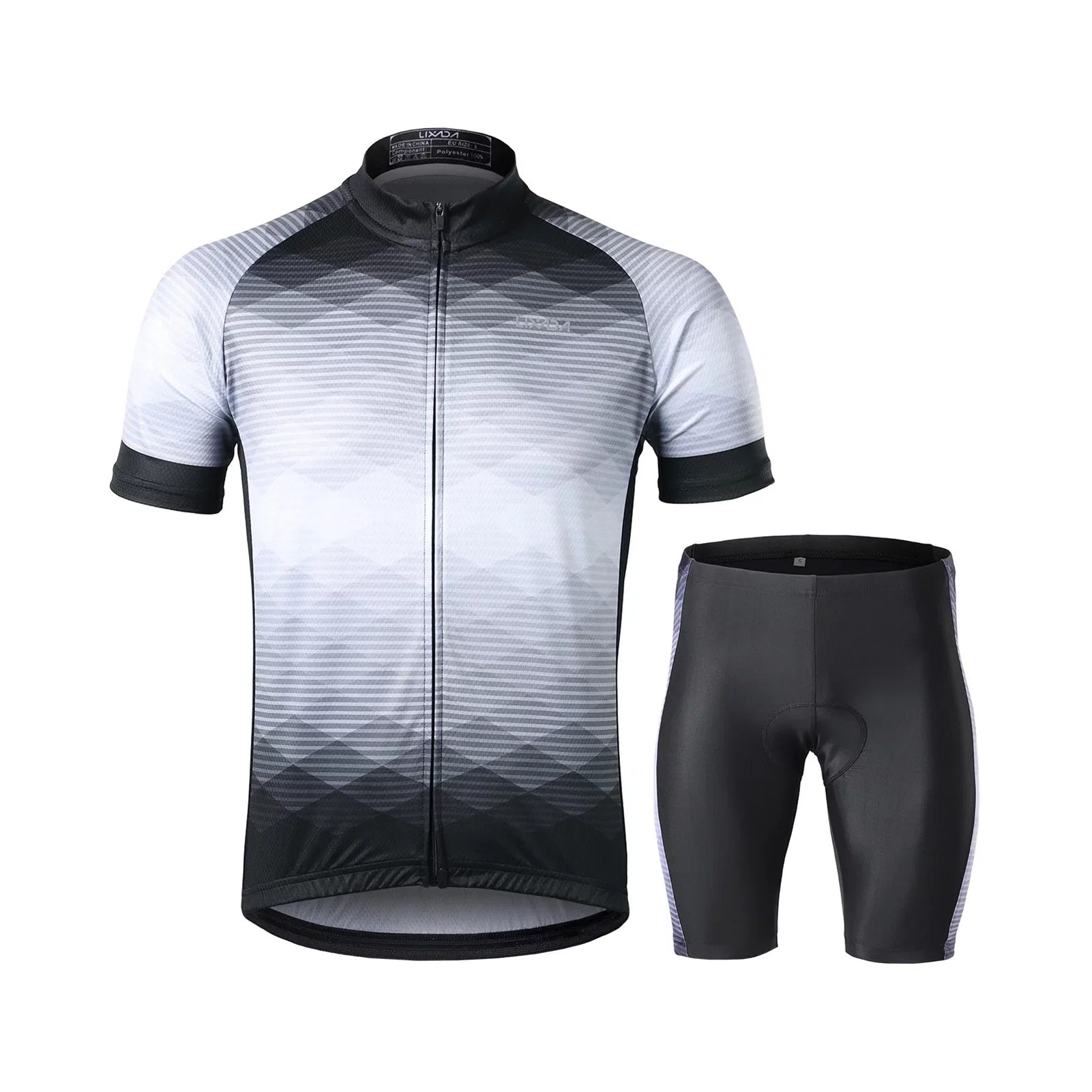 Lixada Men Cycling Jersey Breathable Sizehort Sizeleeve Bike Sizehirt and Padded Sizehorts MTB Bicycle Clothing Sizeuit