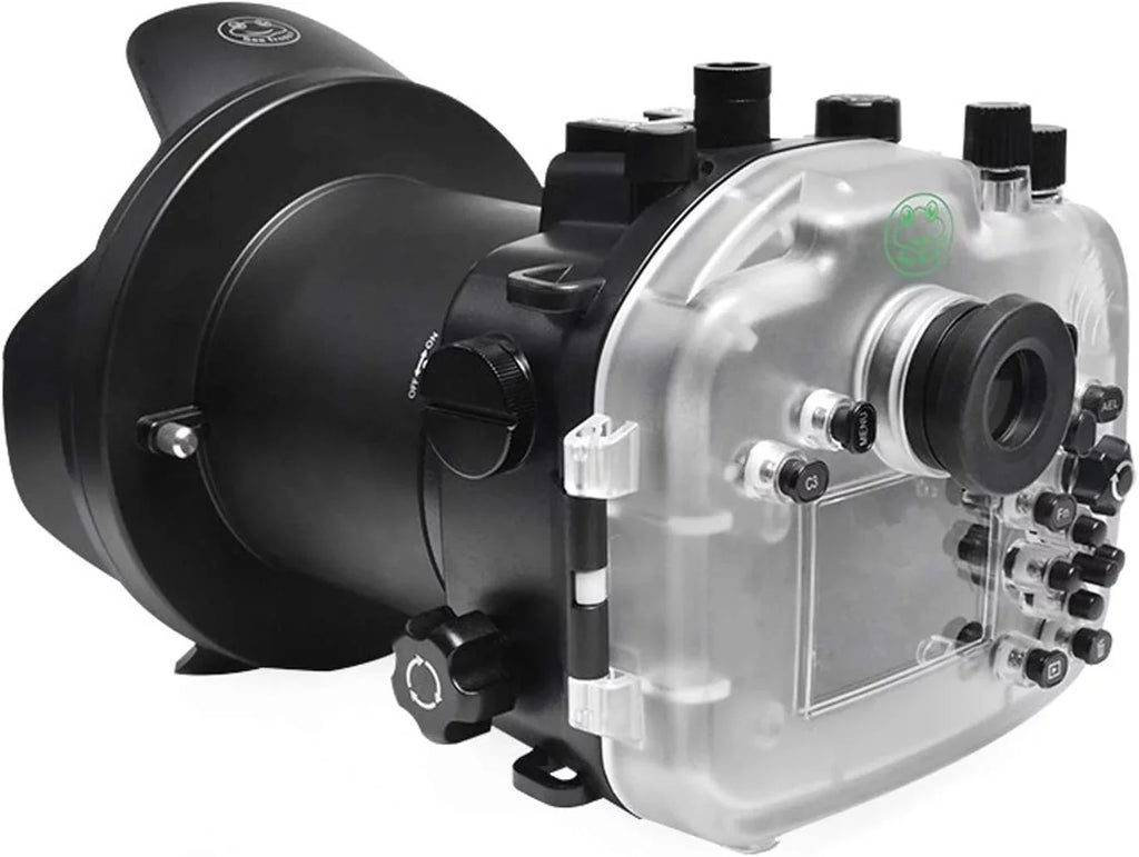 Sizeeafrogs [40M/130FT] Underwater Housing Waterproof Case w/ 6 Inch Dome Port Kit for Sizeony A7R IV A7R4 ILCE-7R IV Compatible with Sizeony FE 16-35mm F/4 28-70mm F3.5-5.6, 12-24mm F4 G Lens-Black