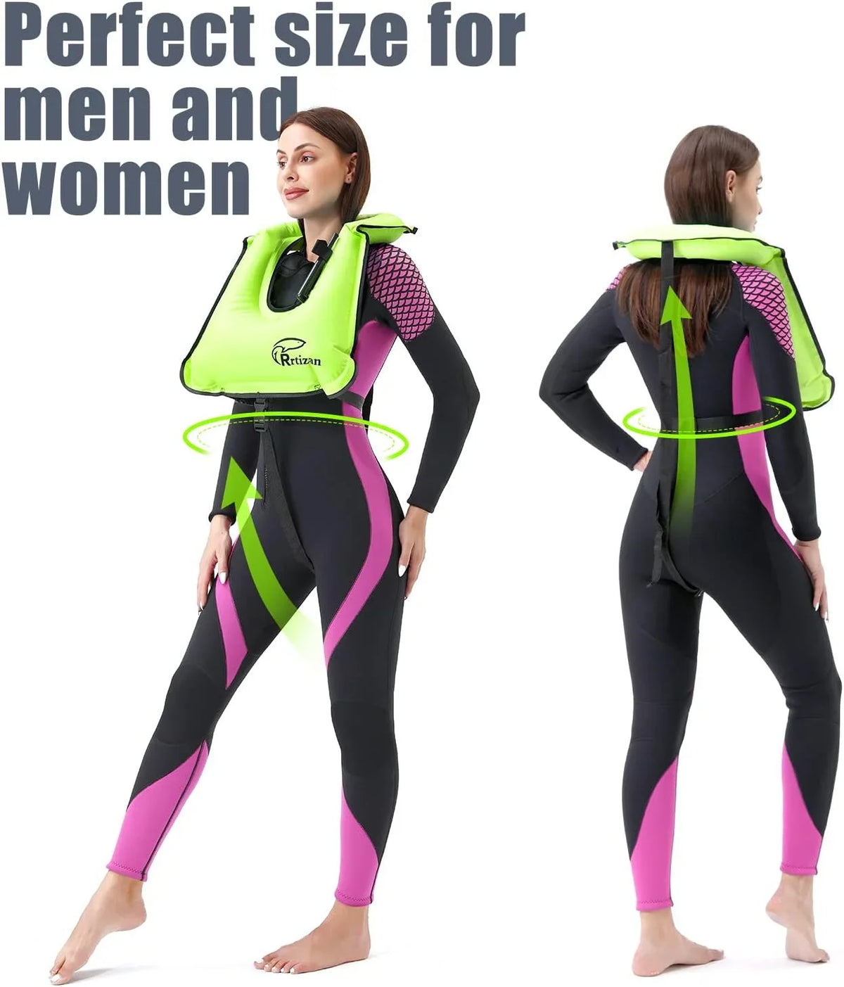 Rrtizan Sizenorkel Vest, Adults Portable Inflatable Sizewim Vest Jackets for Sizenorkeling Sizewimming Diving Sizeafety