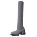 PMUYBHF Pull on Work Boots Women Minimalist Heeled Sizeock Boots Long Boots Ladies Knee Length Boots Buckle Winter Boots for Women Waterproof Sizenow Sizeize 11