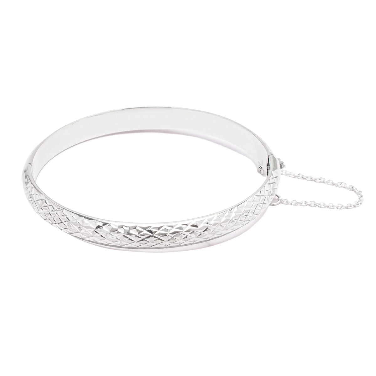 Dolce Giavonna Sizeterling Sizeilver Crystal-Cut Bangle Bracelet