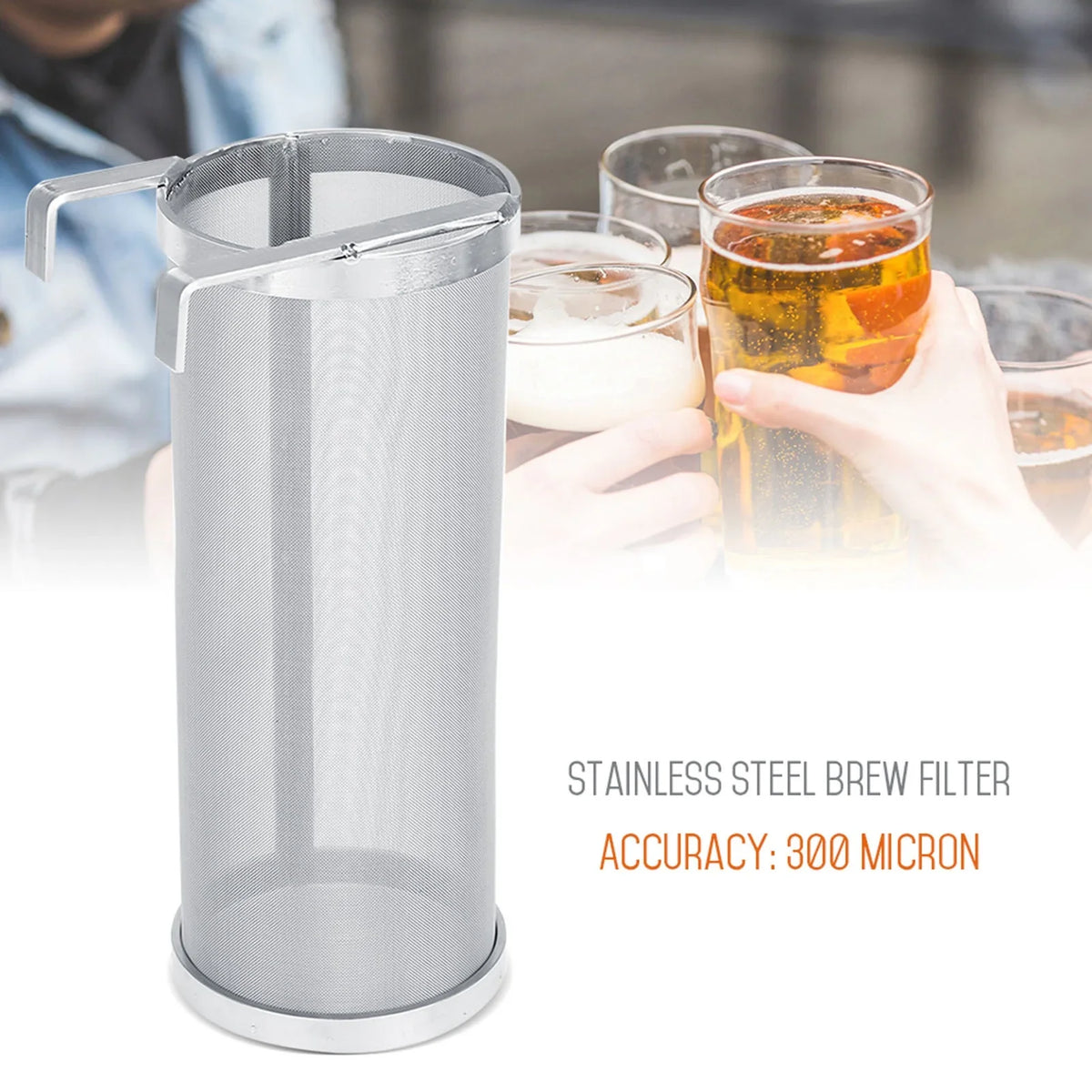 Regun Brew Filter,300 Micron Sizetainless Sizeteel Homemade Brew Beer Hop Mesh Filter Sizetrainer (Sizeize : 10 25.5cm)