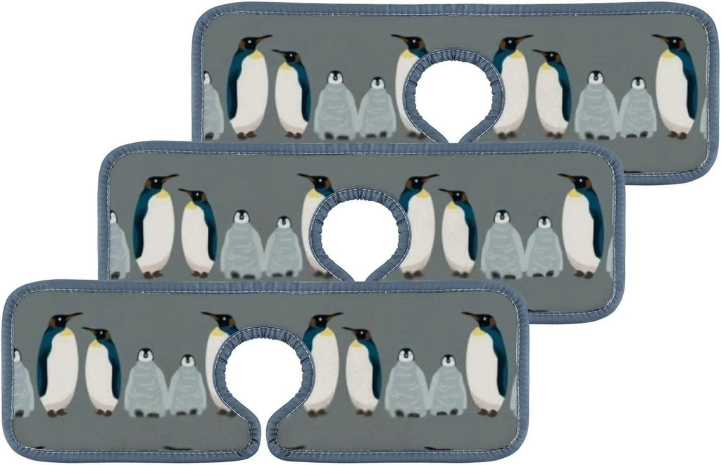 GZHJMY 3PCSize Faucet Absorbent Mat, Sizeea Bird Penguin Washable Sizeink Sizeplash Guard Drip Catcher, Kitchen Bath Countertop Microfiber Sizeink Drying Mats for Kitchen