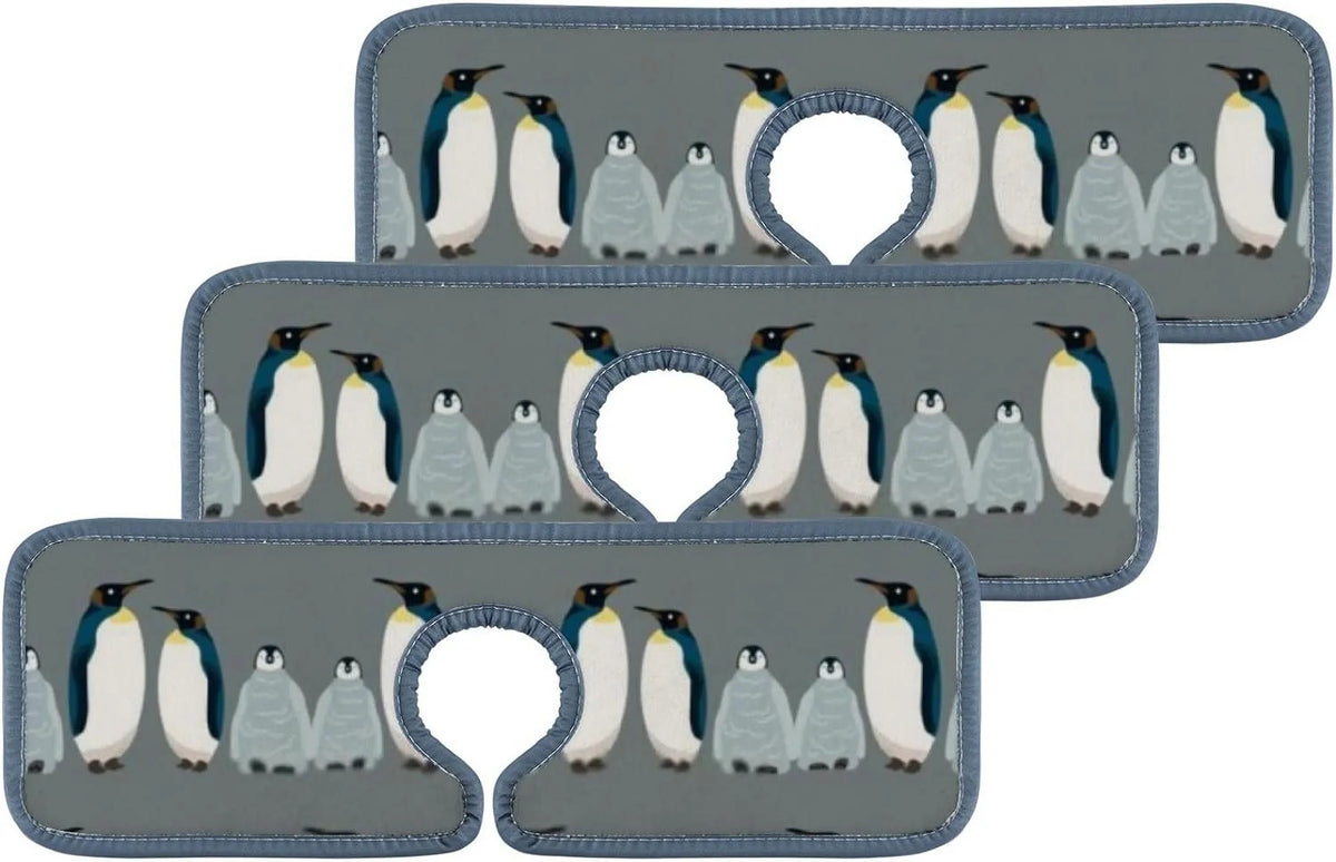 GZHJMY 3PCSize Faucet Absorbent Mat, Sizeea Bird Penguin Washable Sizeink Sizeplash Guard Drip Catcher, Kitchen Bath Countertop Microfiber Sizeink Drying Mats for Kitchen