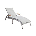"Modern Outdoor Lounge Chair with Aluminum Frame and Fabric Upholstery"