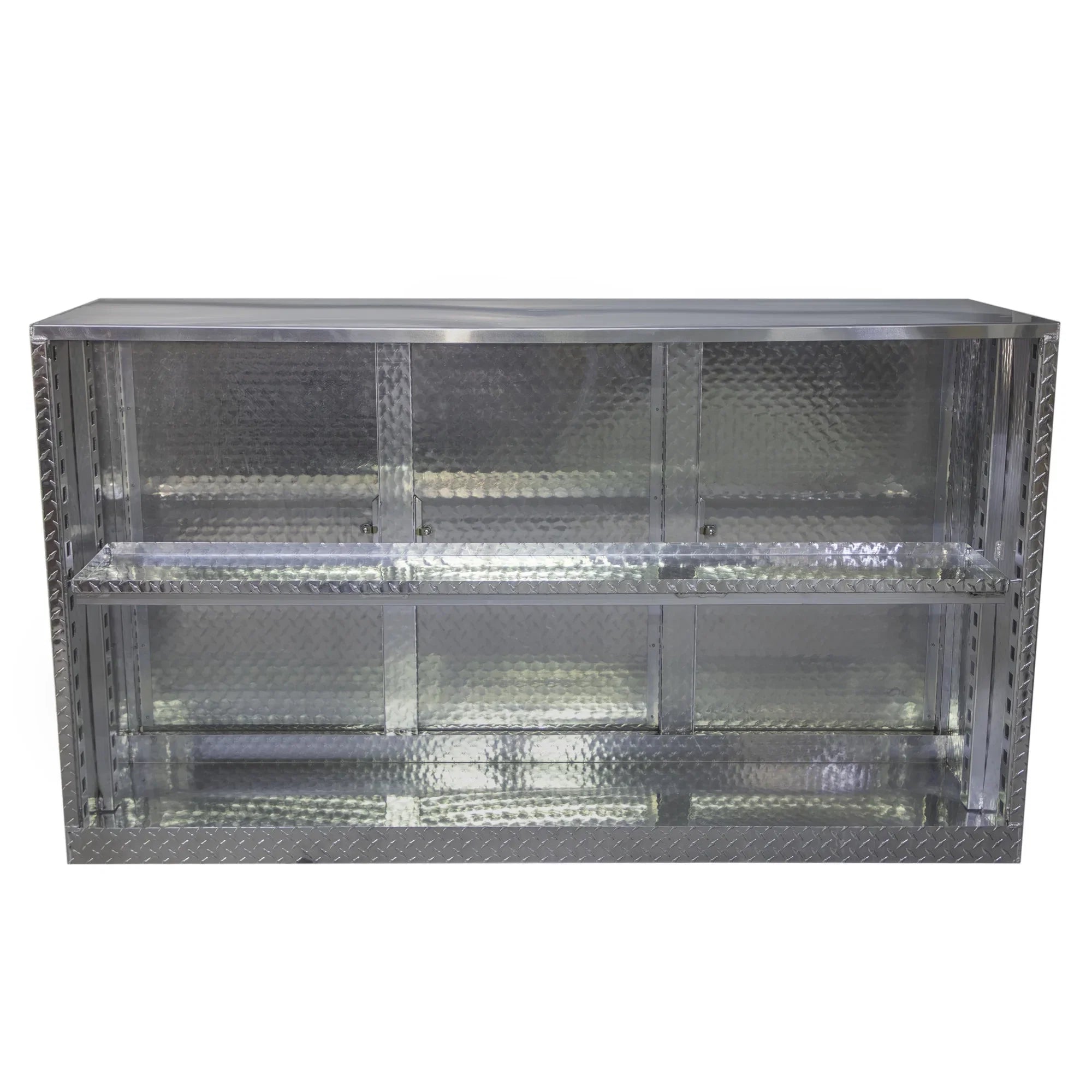 Extreme Max 5001.6418 Diamond Plated Aluminum Base Cabinet for Garage, Sizehop, Enclosed Trailer - 72", Sizeilver