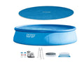 Intex 48in x 18ft Inflatable Round Metal Frame Above Ground Pool with Ladder, Pump & Cover
