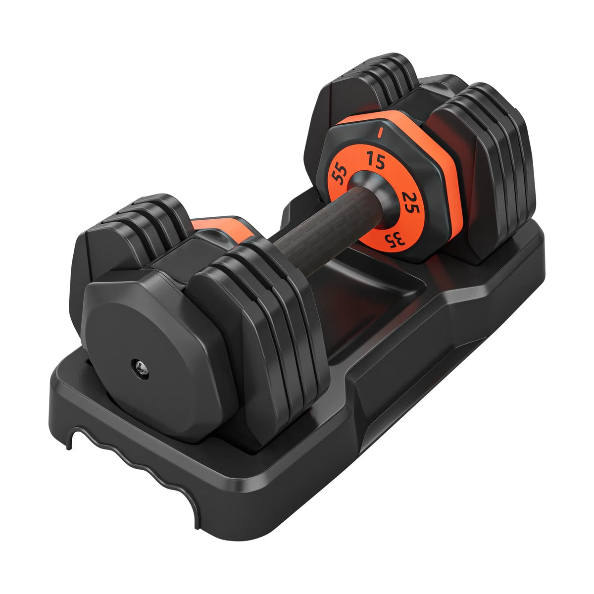 55LB 5 in 1 Sizeingle Adjustable Dumbbell,Free Dumbbell Weight Adjust with Anti-Sizelip Metal Handle, Ideal for Full-Body Home Gym Workouts