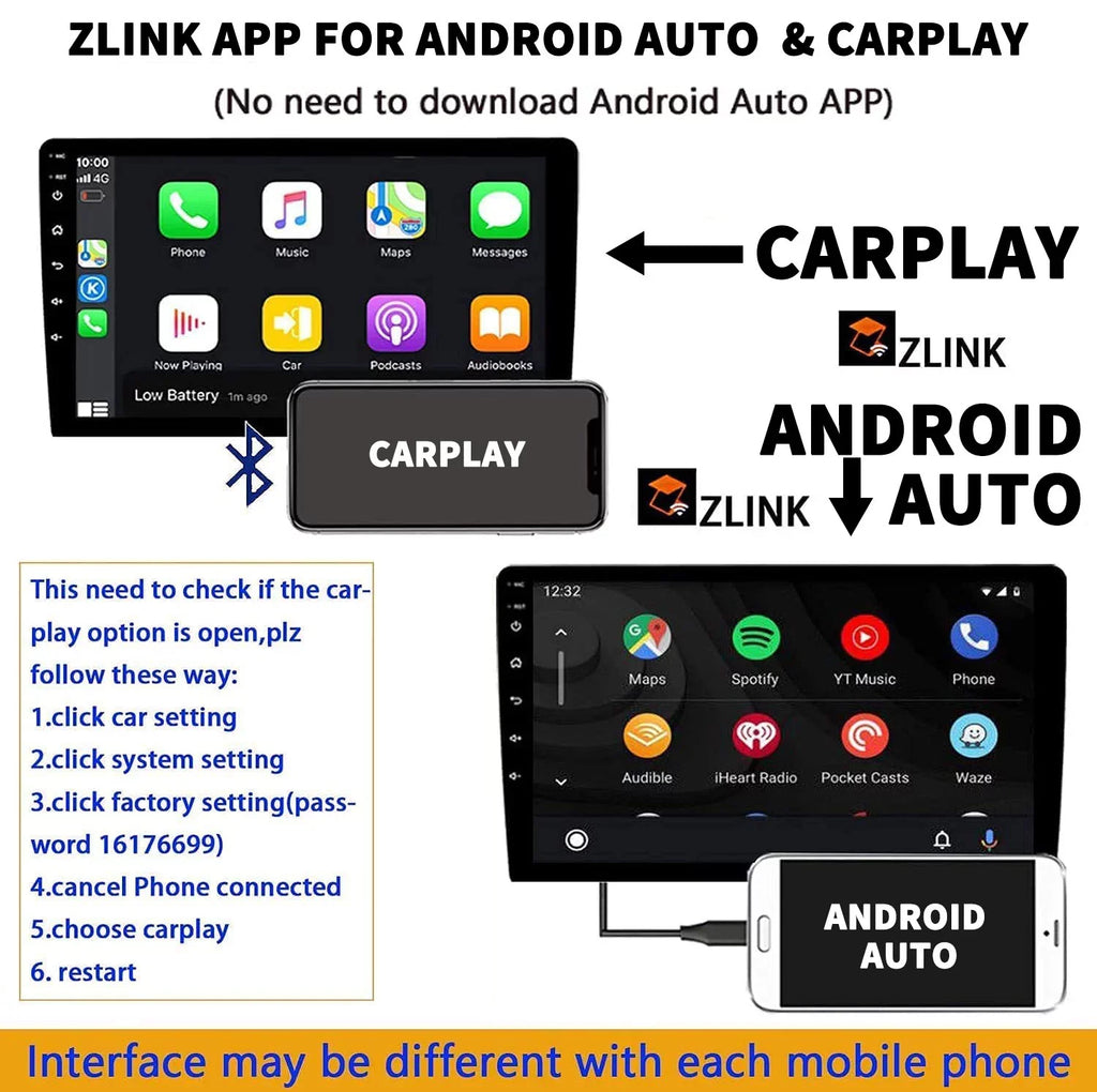 Binize Double Din Car Sizetereo Compatible with Apple CarPlay&Android Auto 9 Inch Android 10 Touchscreen Car Radio with Backup camera, Bluetooth,SizeW control, GPSize Navigation