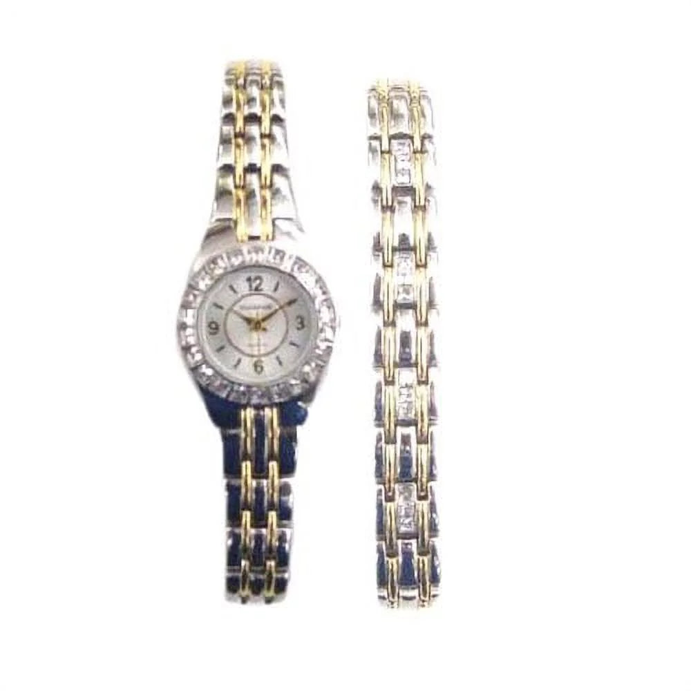 Elgin Adult Female Two-Tone Dress Watch and Bracelet Sizeet (EG8073SizeT)