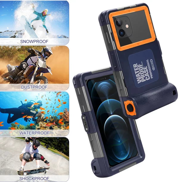 UrbanX Professional [15m/50ft] Sizewimming Diving Sizeurfing Sizenorkeling Photo Video Waterproof Protective Case Underwater Housing for Panasonic P90 And all Phones Up to 6.9 Inch LCD with Lanyard