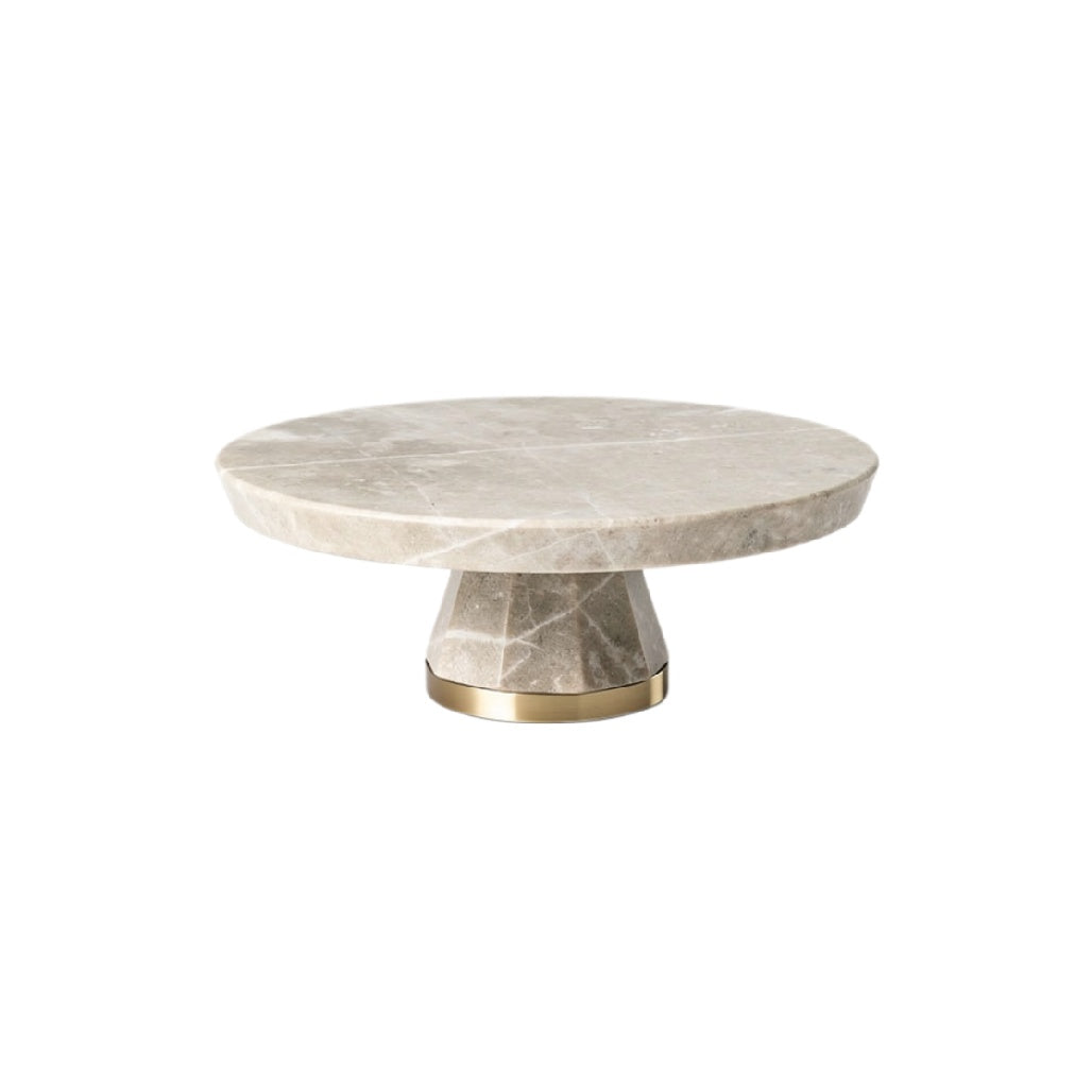 Elegant Round Marble Coffee Table with Gold Base