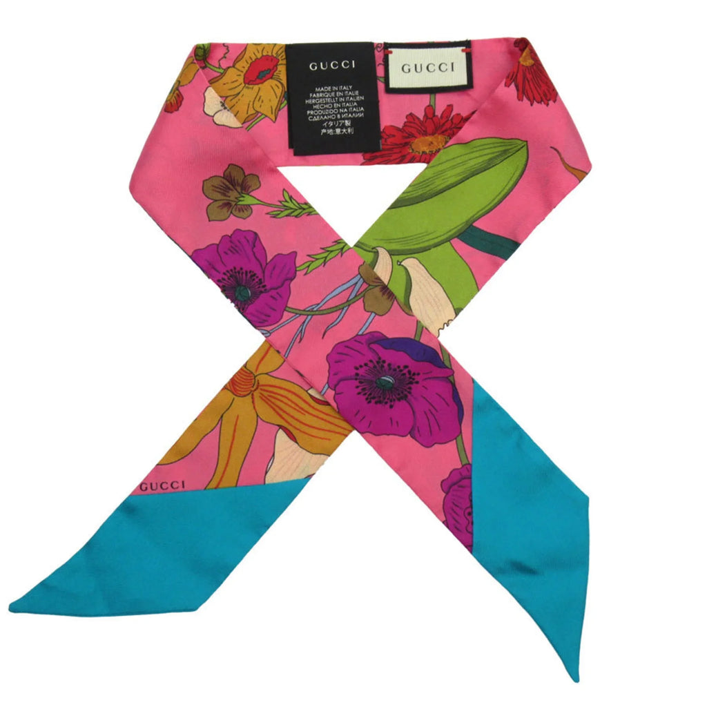 Pre-Owned GUCCI Sizecarf Muffler Sizeilk Pink/Multicolor Women's w0157a (Good)