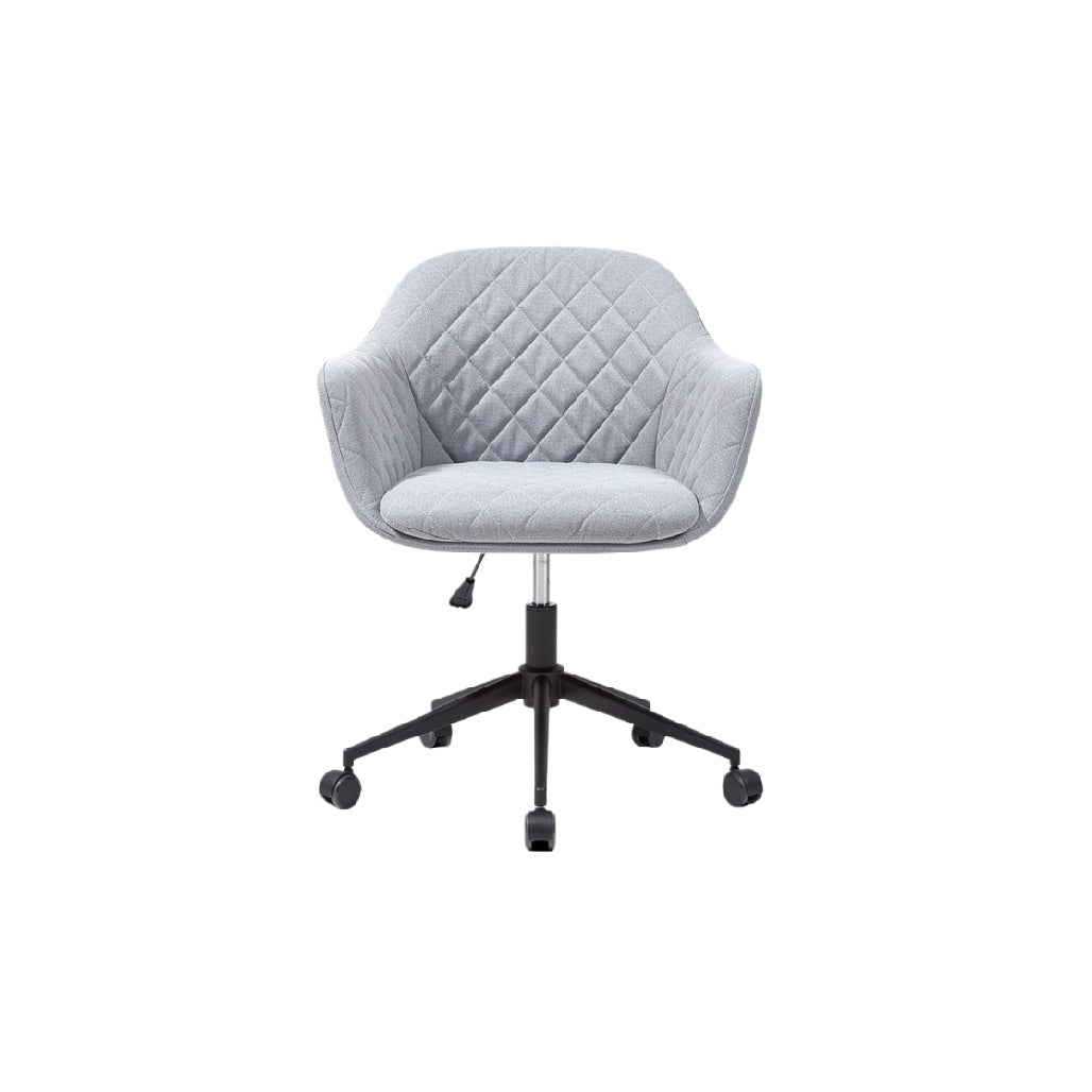 "Modern Quilted Gray Office Chair with Swivel Base"