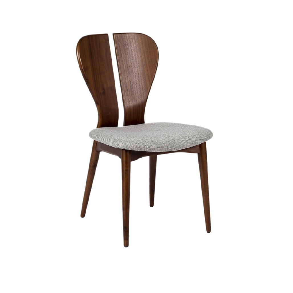 Stylish Modern Chair with Unique Split Back and Upholstered Seat