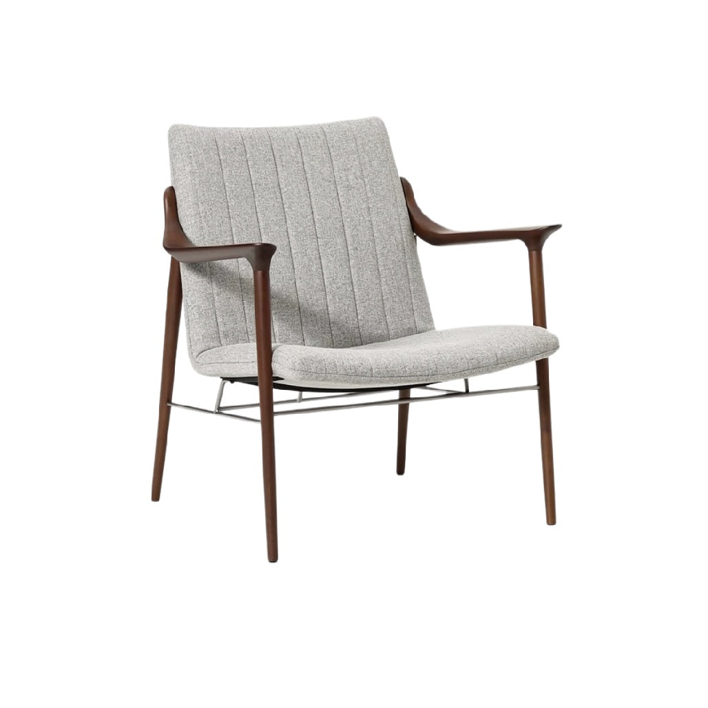 Elegant Mid-Century Modern Armchair with Upholstered Cushion and Wooden Frame