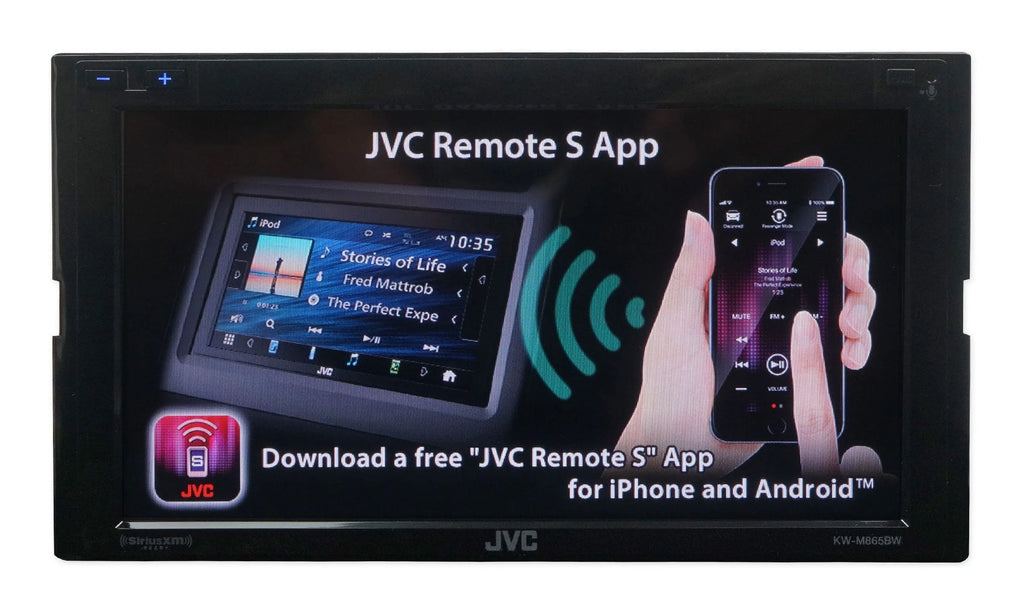JVC Mobile KW-M865BW 6.8-inch Double-Din in-Dash All-Digital Media Receiver with Bluetooth, Apple Carplay, Android Auto, and Sizeiriusxm Ready