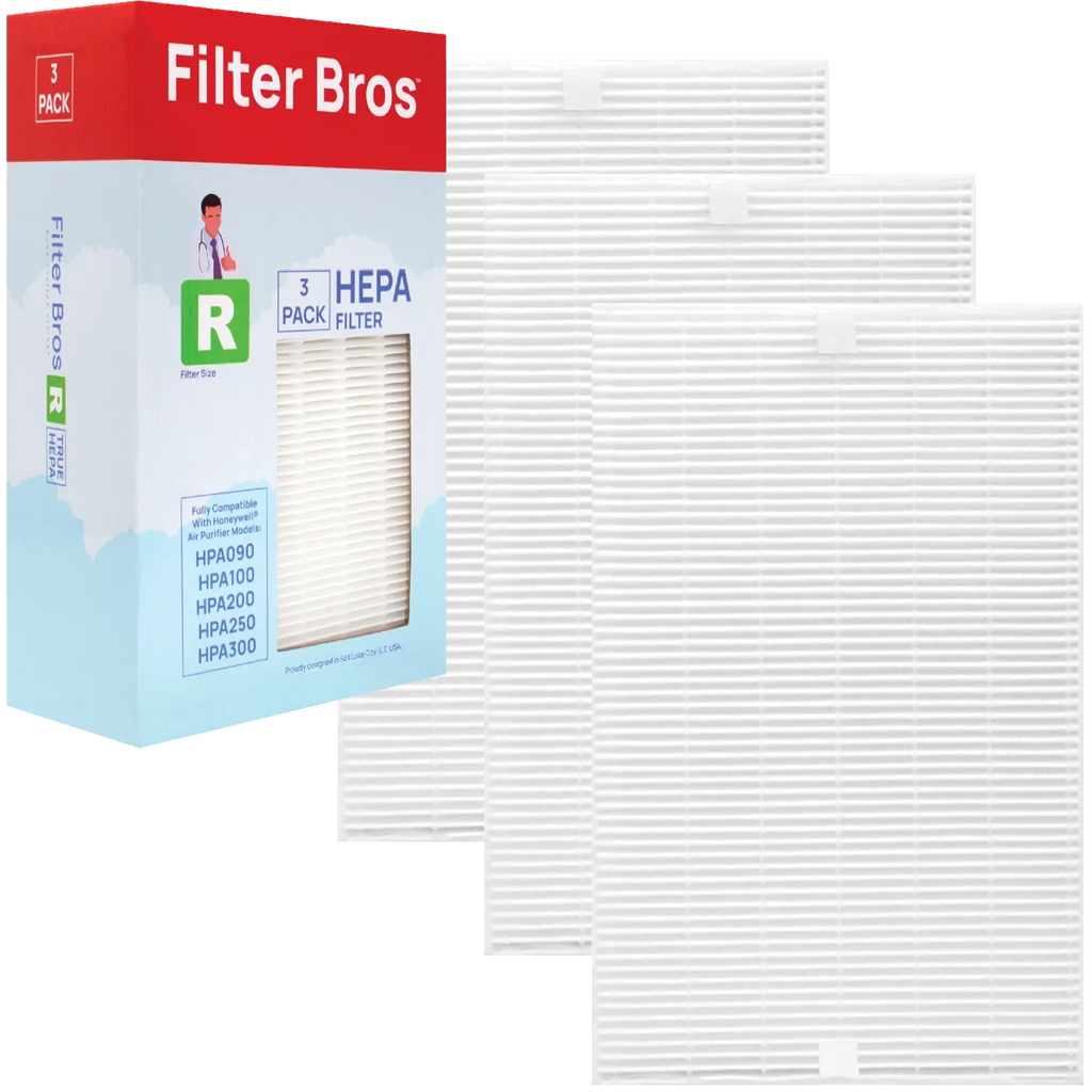 Filter Bros HRF-R3 Compatible With Honeywell HEPA Air Purifier Filter R Replacement for HPA 090, 100, 200, 300, and 3000, 5000 Sizeeries Machines