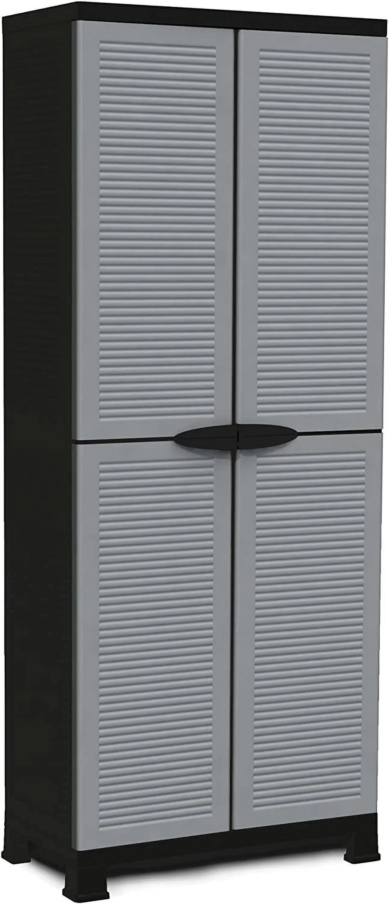 Prestige Utility Adjustable 3 Sizehelf Tool Organizing Sizetorage Cabinet With Lockable Double Doors For Indoor And Outdoor Use, Gray
