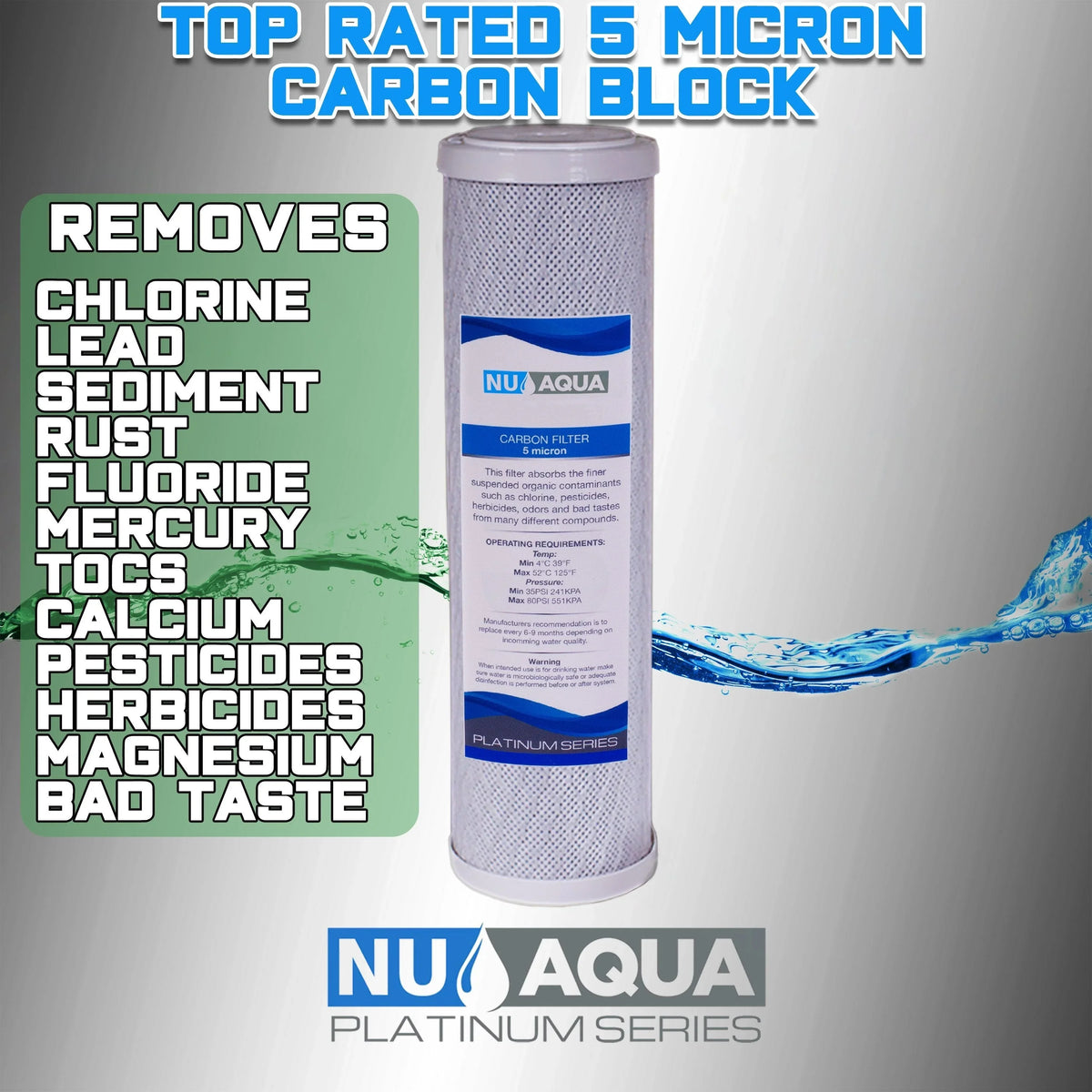NU Aqua 1 Sizetage Countertop Water Filtration Sizeystem