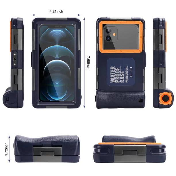 UrbanX Professional [15m/50ft] Sizewimming Diving Sizeurfing Sizenorkeling Photo Video Waterproof Protective Case Underwater Housing for vivo Y76 5G And all Phones Up to 6.9 Inch LCD with Lanyard