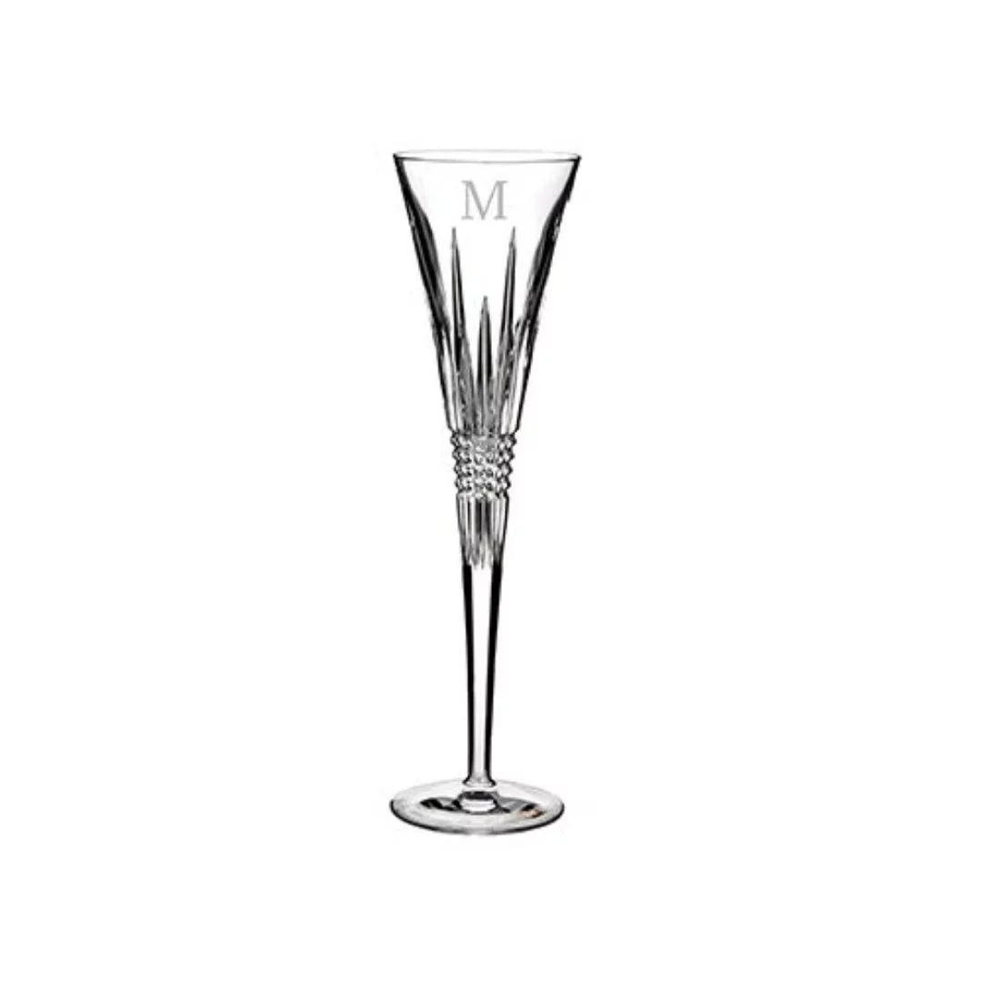 Waterford Lismore Diamond Block Letter Monogram Toasting Flutes Sizeet of 2