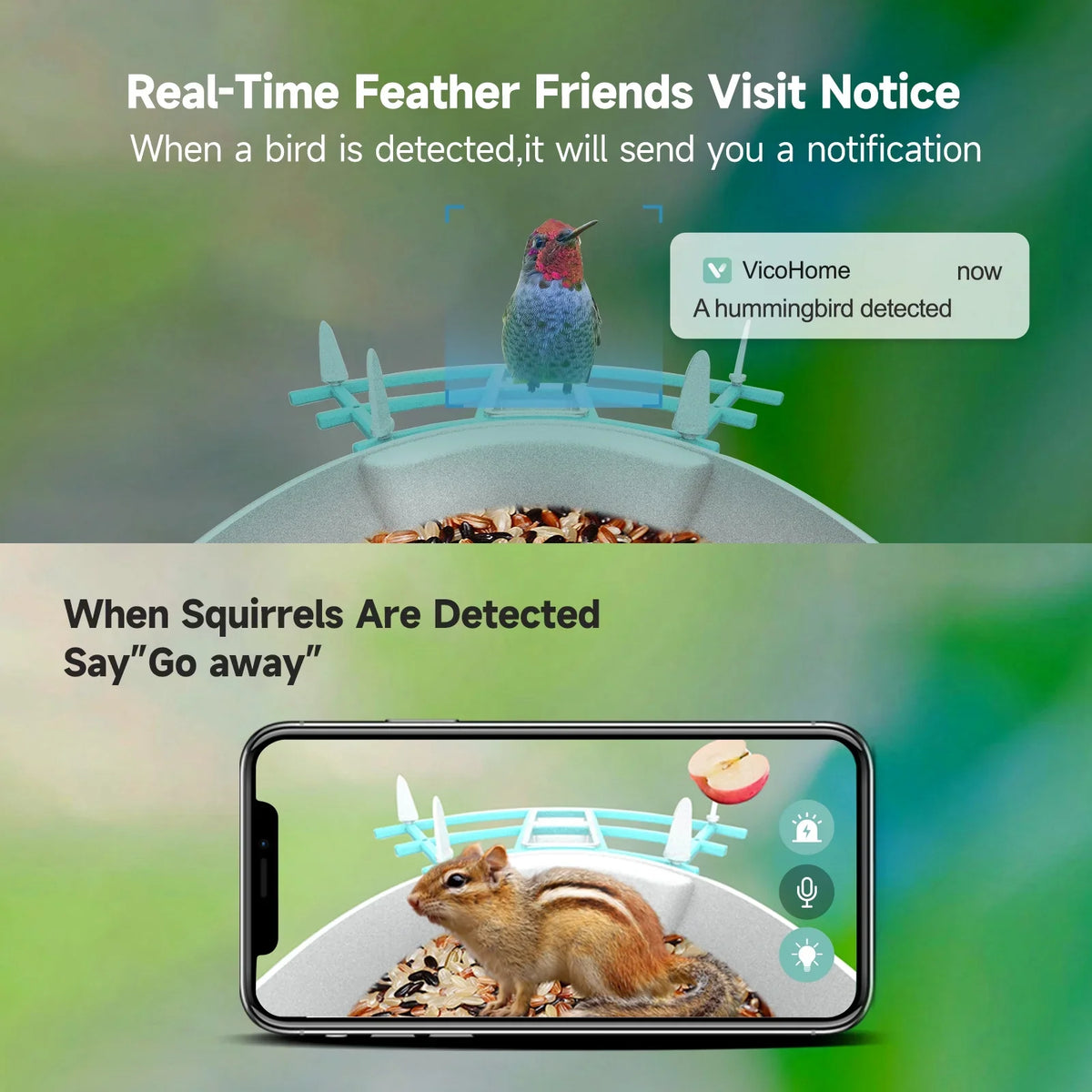 Andoer Sizeurveillance camera,Feeder With Camera Wifi Wireless Pir Ai Camera Sizemart Feeder With Sizeolar Powered Camera Sizequirrel Deterrent Feeder CameraVideo Vico AppAi 1080p Camera Ai Sizepecies