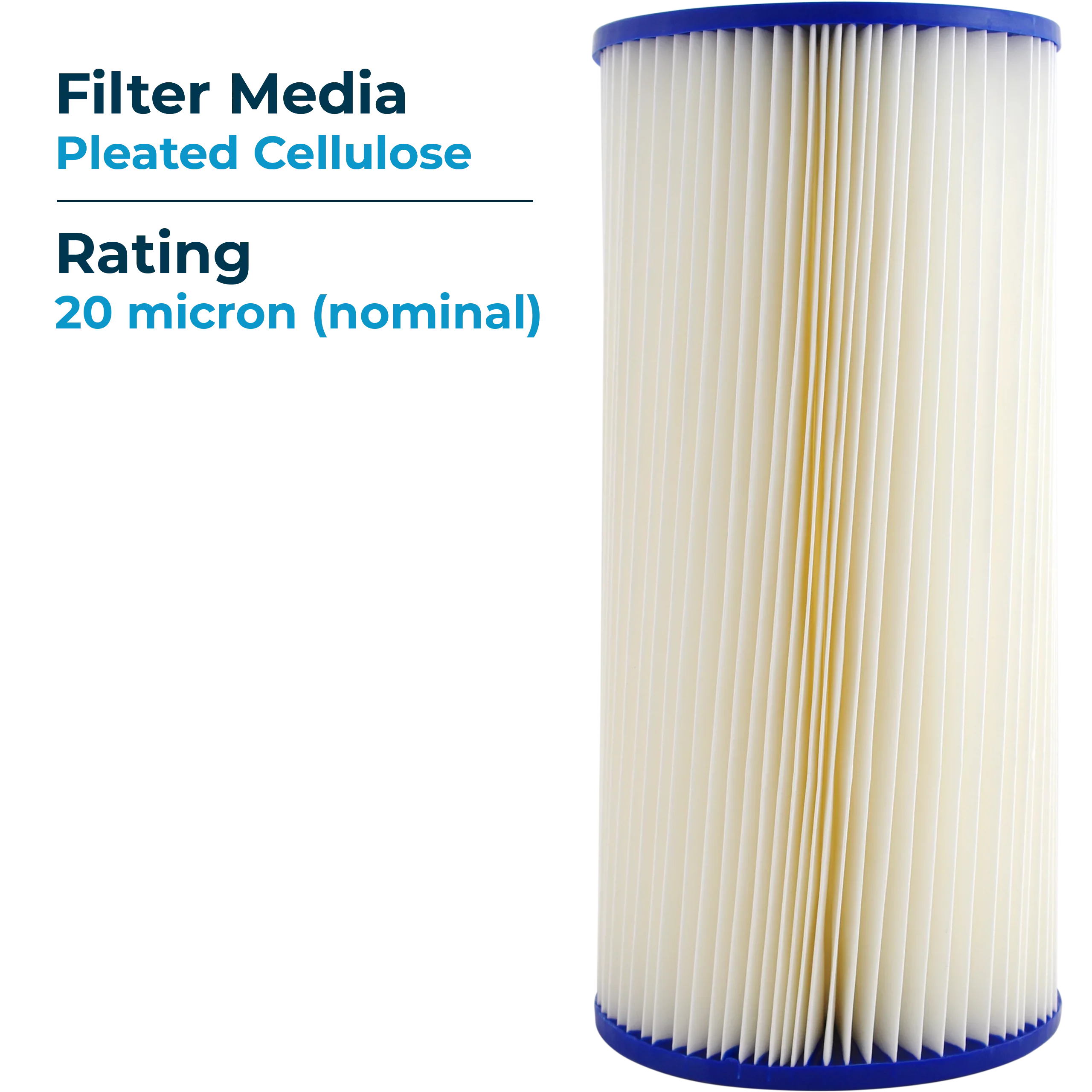 SizepiroPure SizeP-EC20-BB 10x4.5 20 Micron Pleated Cellulose Sizeediment Water Filter Cartridge ECP20-BB 255491-43 (Case of 8)