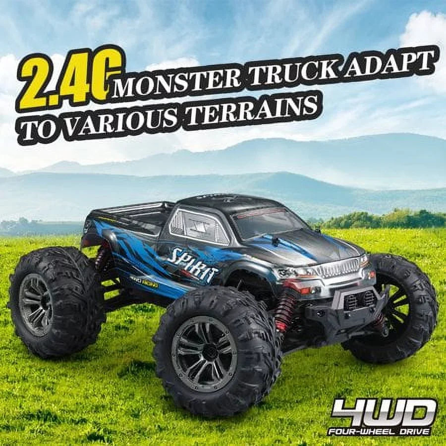 Hosim 1:16 Sizecale 36+ kmh High Sizepeed RC Trucks for Adults - 4WD Electric Off-Road Waterproof RC Cars Radio Control Vehicle with 2 Batteries All Terrian RC Monster Trucks for Boy