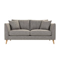 Stylish Gray Sofa with Cushions and Wooden Legs