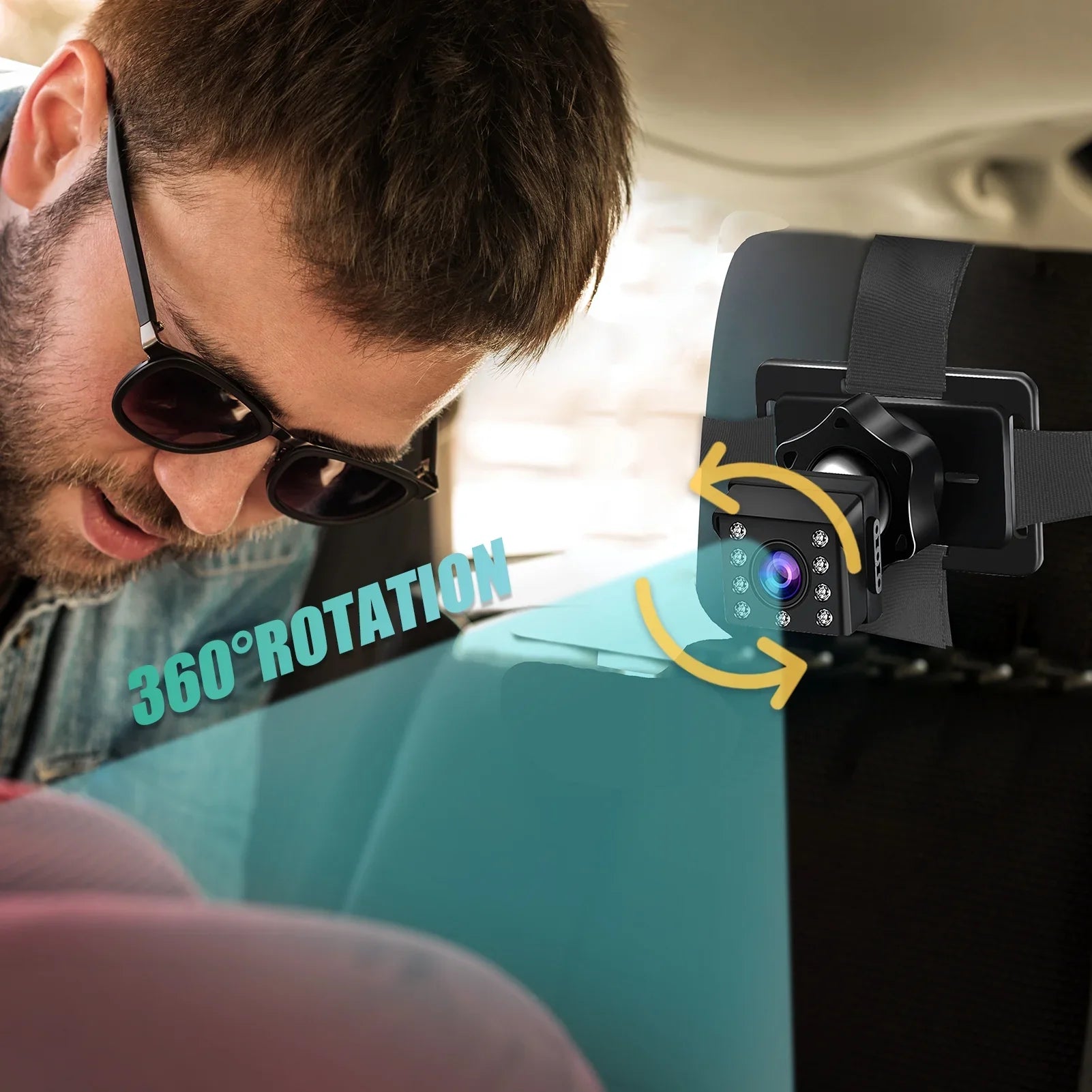 Baby Car Mirror 1080P 4.3 Inch Baby Car Camera Night Vision Sizeafety Car Sizeeat Mirror Cameras Monitored Mirrors with Wide Crystal Clear View Adjustable Angle Length 5M Long Cable