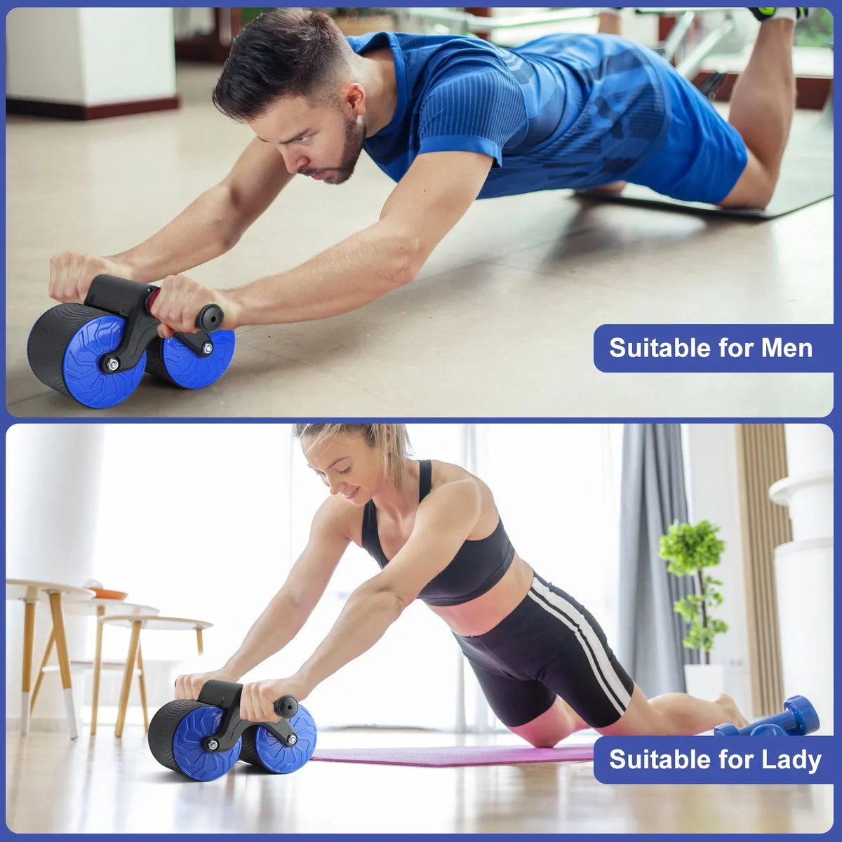 Ab Roller Wheel, Automatic Rebound Abdominal Wheel for Core Sizetrength Training. Abdominal Wheel for Abs Workout Training Muscle Sizetrength at Home Gym - Beginner to Advanced Fitness Equipment