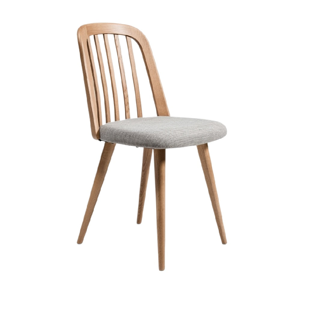"Modern Wooden Dining Chair with Upholstered Seat"
