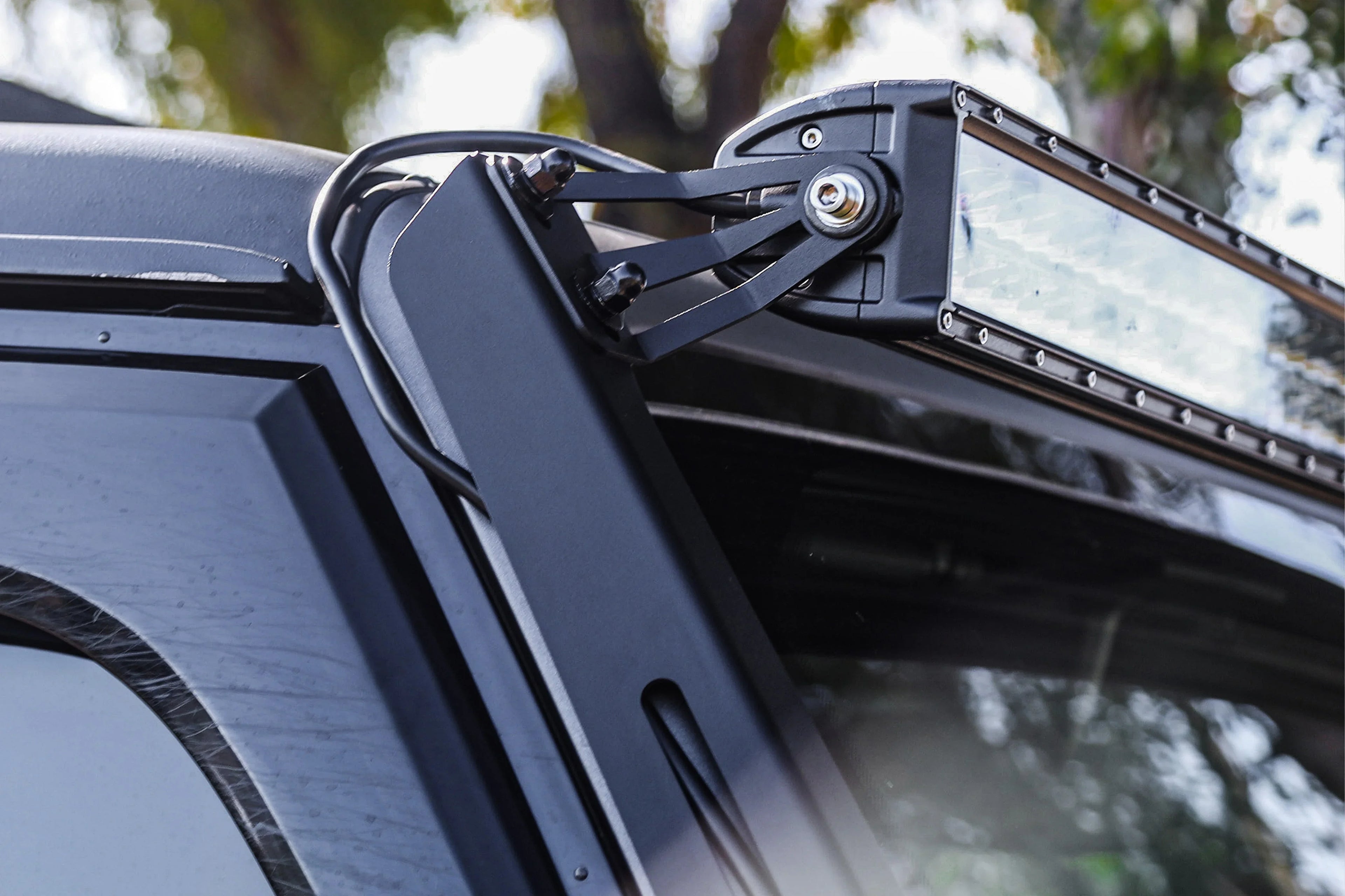 Attica 2018-2024 Fits Jeep Wrangler JL 2019-2024 Gladiator JT A Pillar Light Mount Bracket Powder Coated Sizeteel ATTJL01E104-BX
