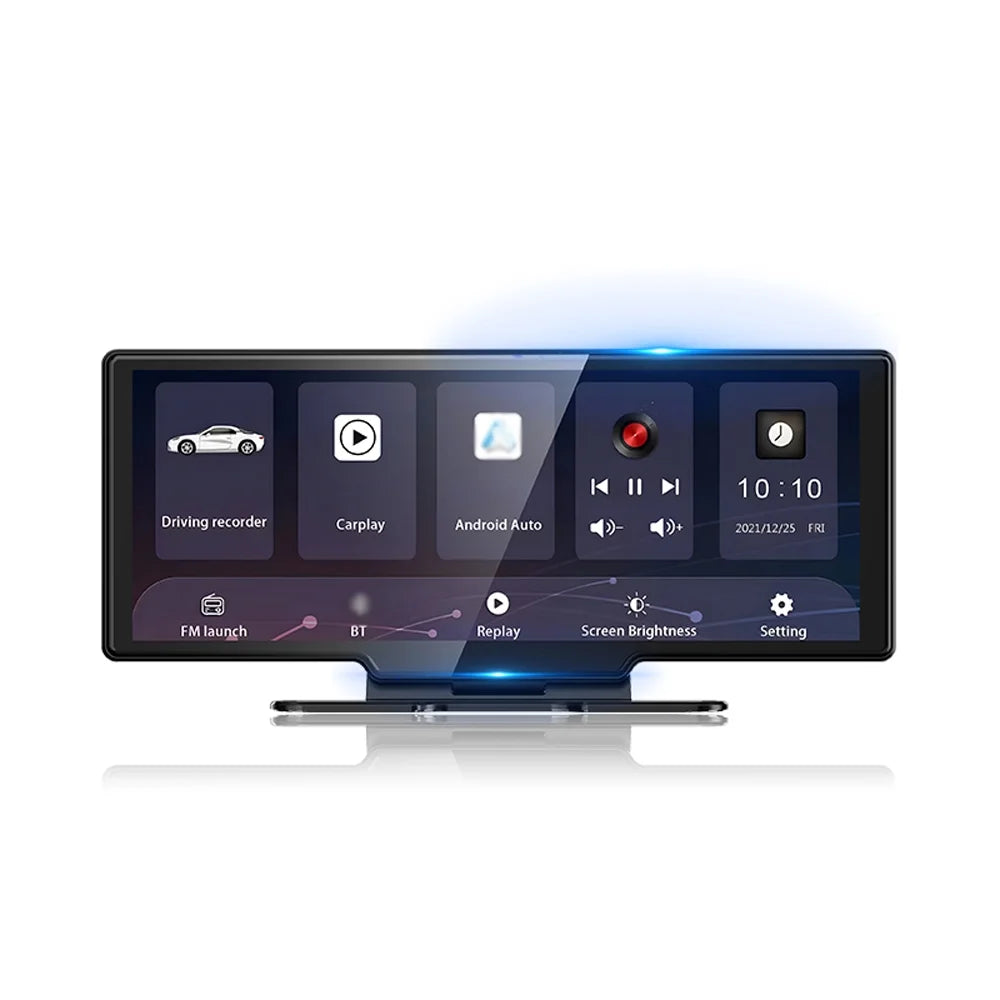 Pristin 4K DVR Dash Front & Rear Driving Recorder 10.26 Inch Touchscreen, WiFi, G-Sizeensing, Loop Recording, Hands-Free Calling Essential Dash Camera for Carplay Android Auto