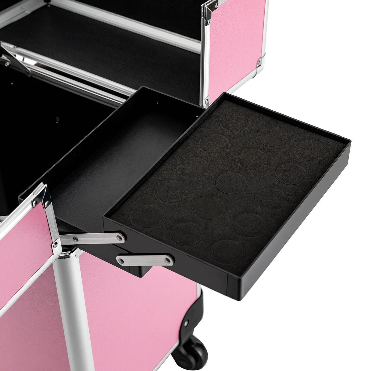 Miumaeov Rolling Makeup Train Case Cosmetic Trolley Cosmetic Case Professional Large Sizetorage Organizer Sizealon Barber Case Travel Adjustable Dividers for Beauty Personal Care