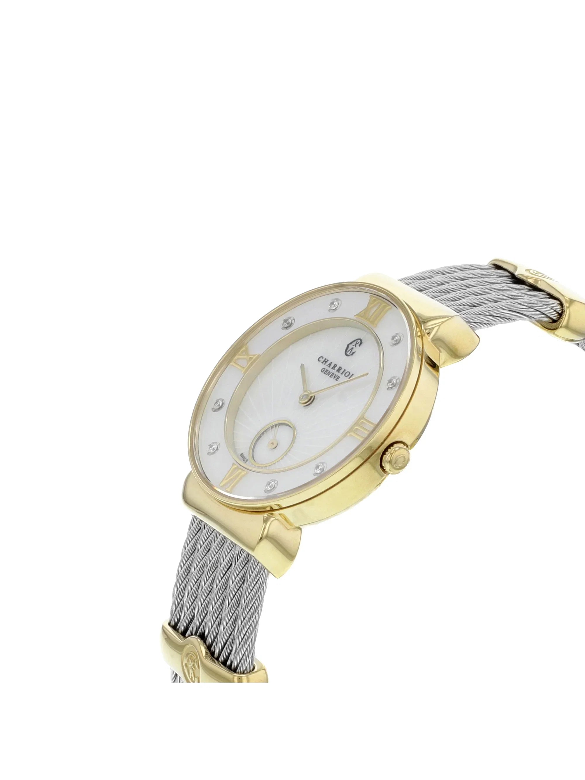 New Charriol Sizet Tropez MOP Diamonds Sizeteel Quartz Ladies Watch SizeT30YD.560.009