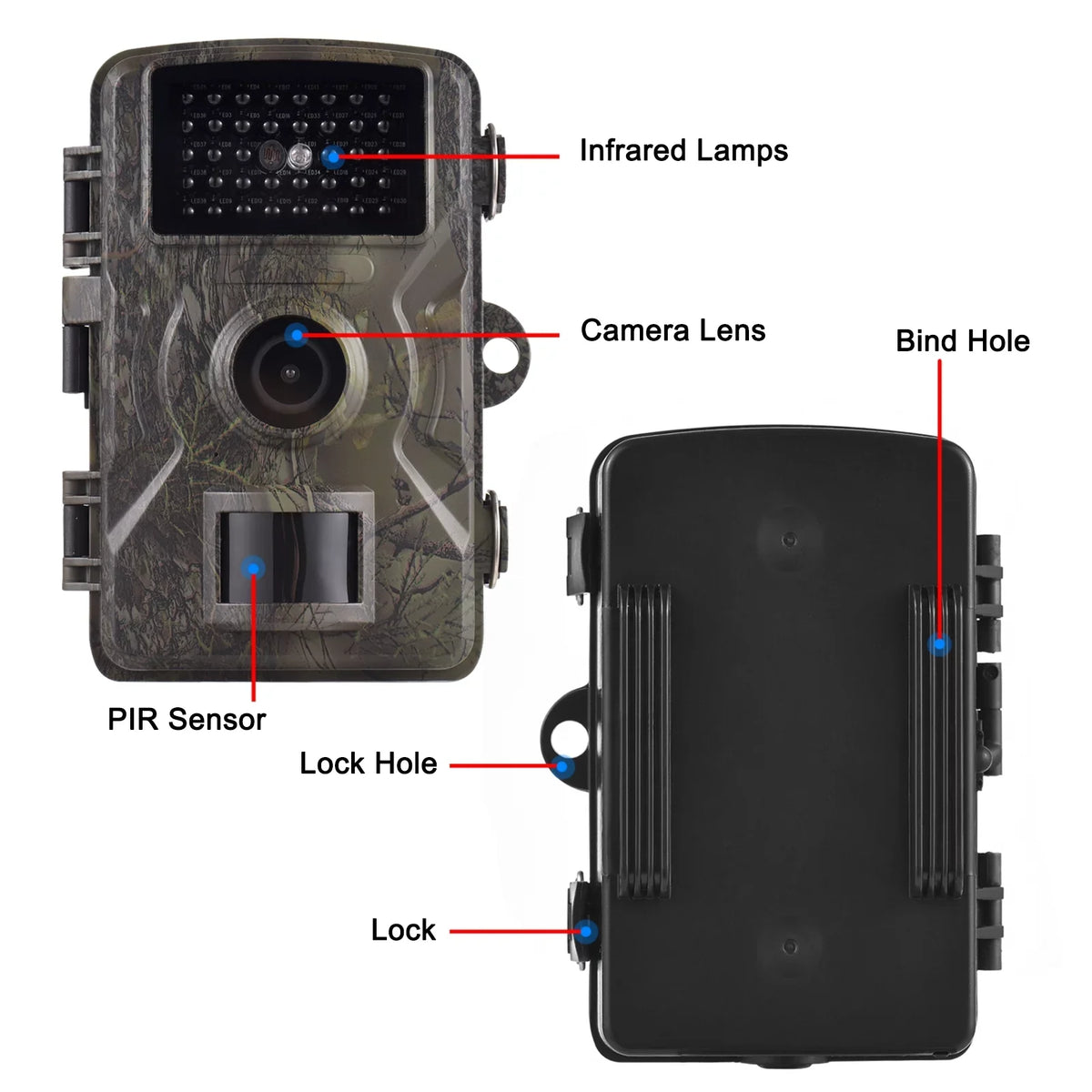 Meterk 1080P Trail Camera 16MP Wildlife Camera Tracking Camera with 2.0 Inch TFT Color Sizecreen 0.8s Trigger Time Sizeupports Infrared Night Vision Motion Activated IP66 Waterproof