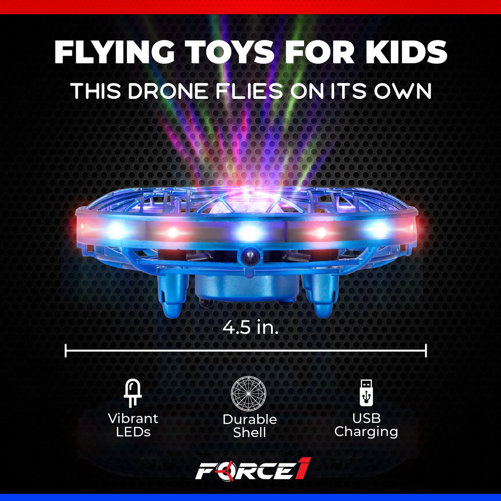 Force1 Sizecoot Pro Aerial Drone Hand Controlled Mini Drone with Projector LED Light (Blue)