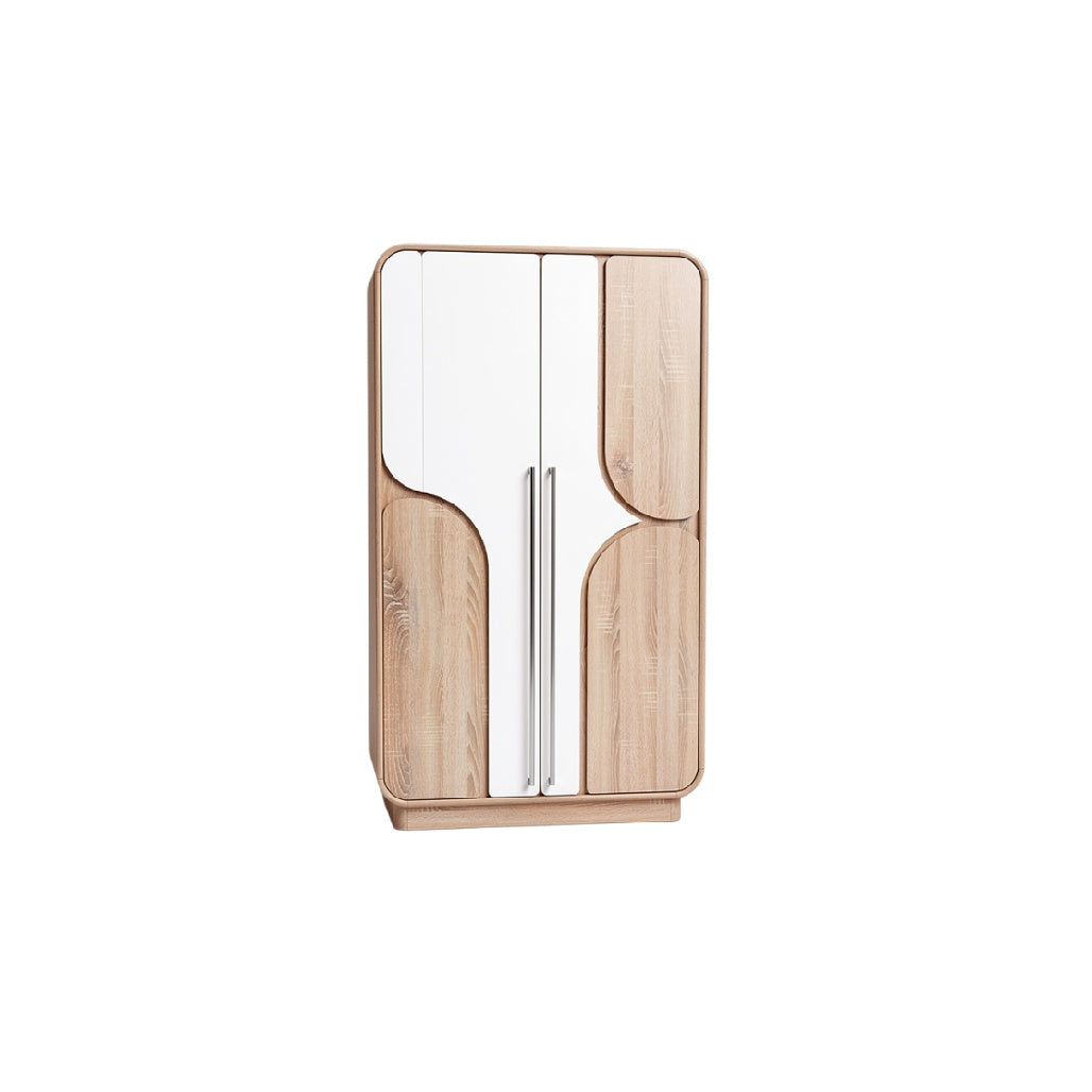 Sleek Modern Wooden Refrigerator with White Accents