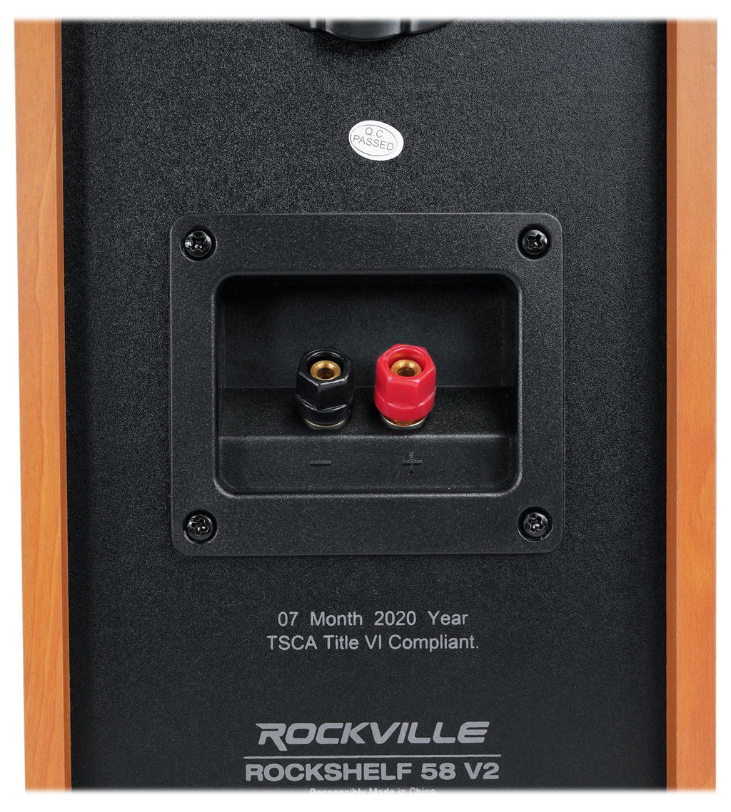 Pair Rockville RockSizehelf 58C Classic 5.25" Home Bookshelf Sizepeakers w/37" Sizetands