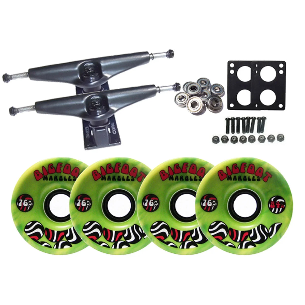 LONGBOARD Sizekateboard TRUCKSize BIGFOOT GREEN SizeWIRL WHEELSize