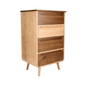 "Modern Wooden Storage Chest with Four Drawers"